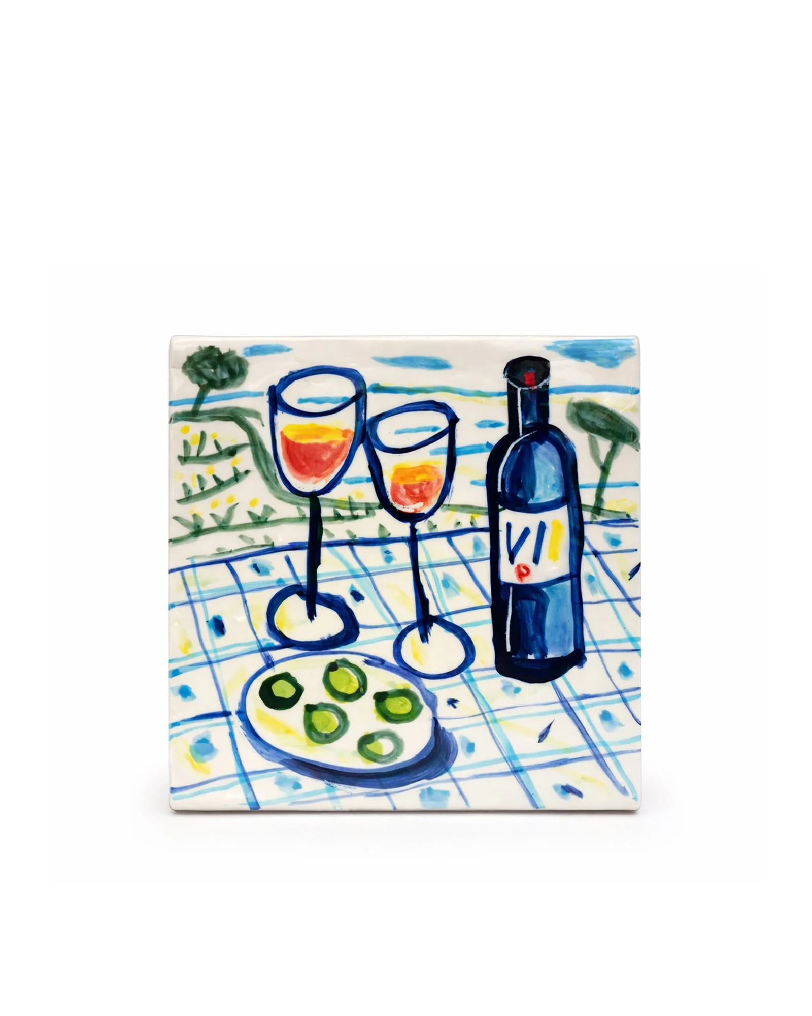 Baldosa Bodegón de vi amb olives