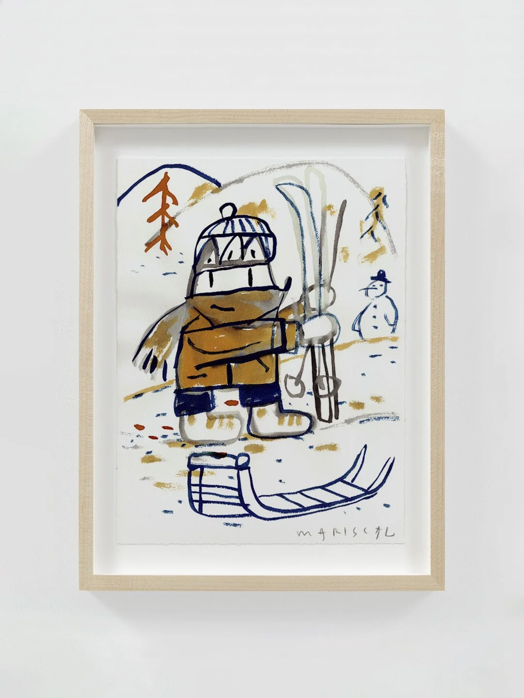 Cobi en la estación de esquí