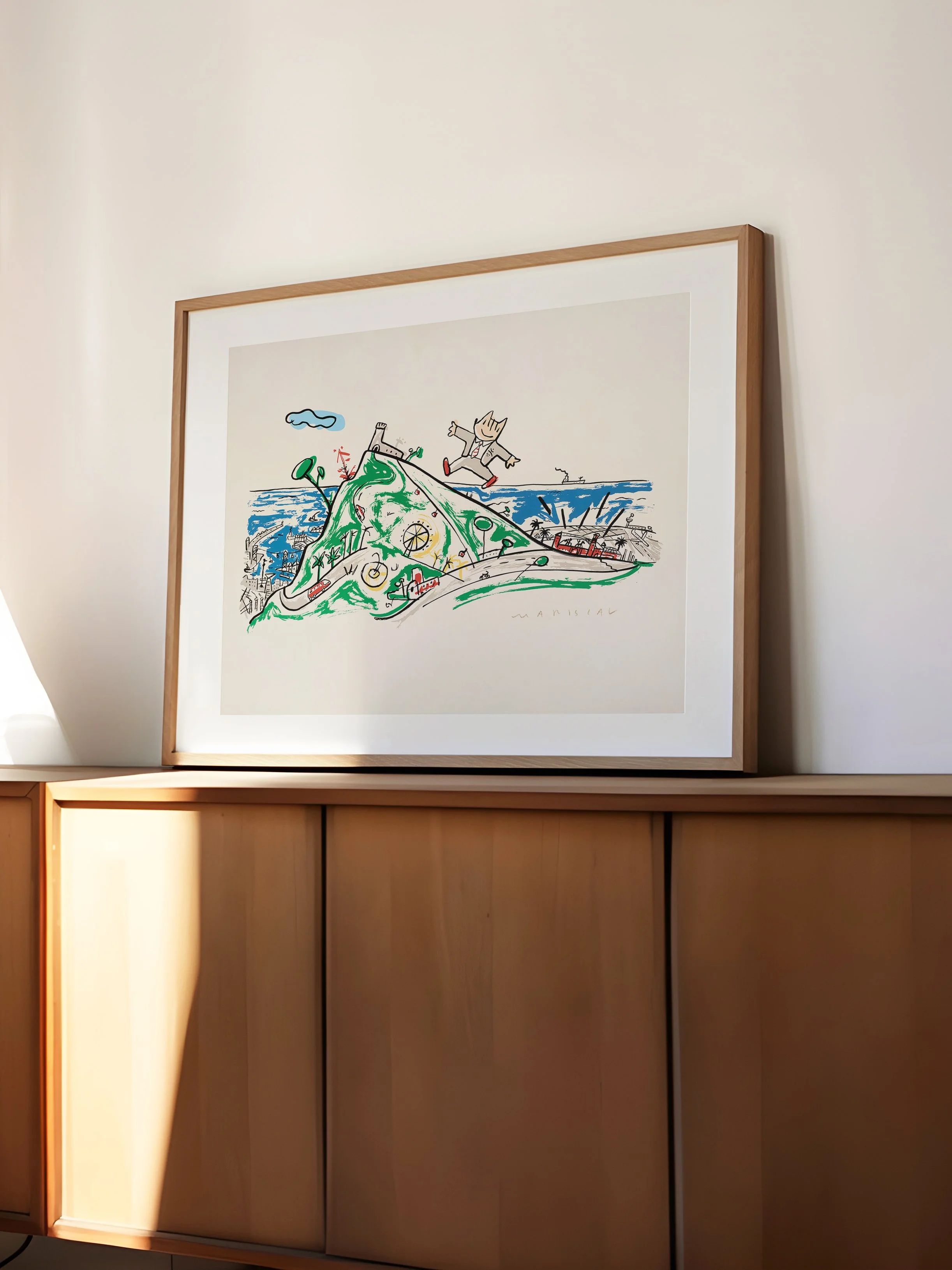 Cobi Montjuic, serigrafía original de 1992. Realizada para las olimpiadas Barcelona'92. Autor Javier Mariscal