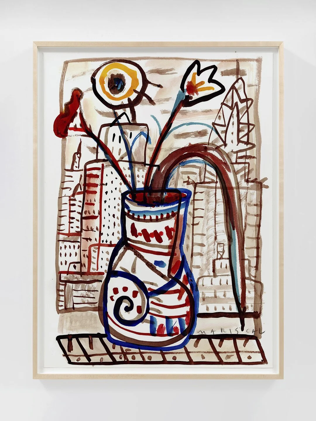 Ventana de Nueva York con flores