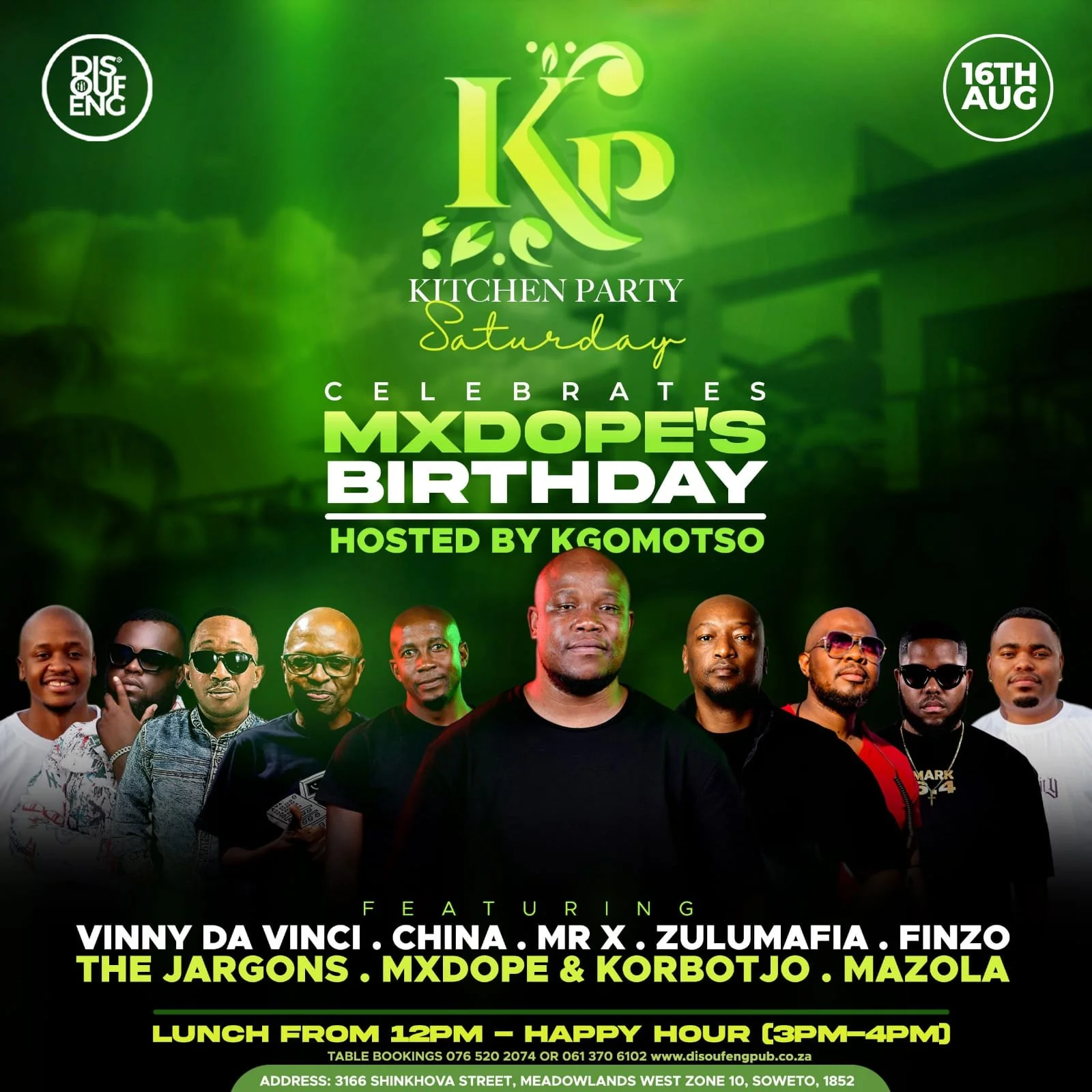 DISOUFENG PUB PRESENTS KP – Kitchen Party Saturday