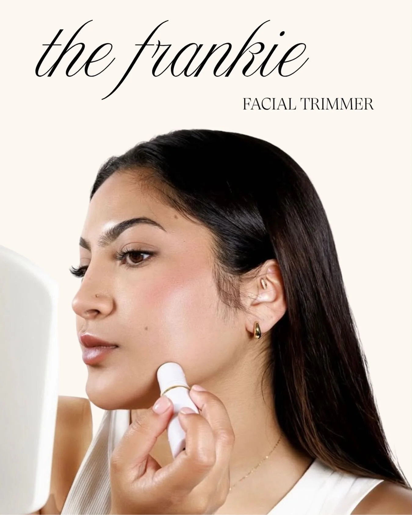 Fuzz? Don&rsquo;t know her.

Frankie erases hair using gentle grooming technology, leaving skin bare, smooth, and ready for skincare or makeup. 

&bull; great for sensitive skin types who can&rsquo;t wax
&bull; ideal for laser hair removal clients to