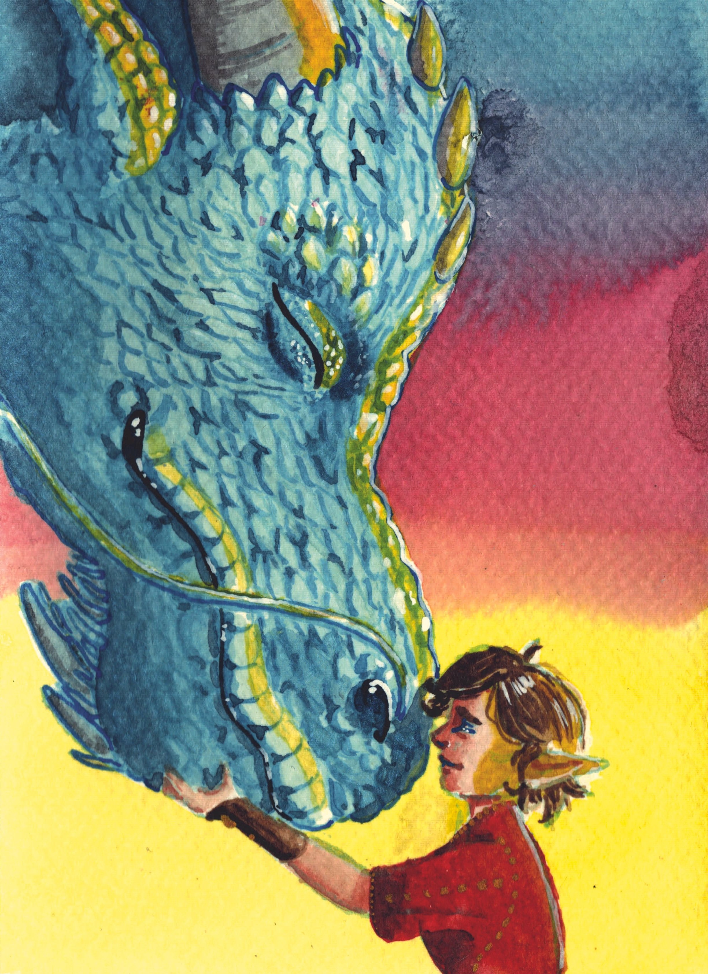 A painting of Saphira and Eragon from the Inheritance Cycle