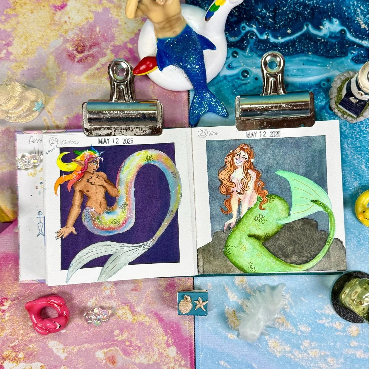 Mermay 2026 day 12

Rainbow and siren

Using handmade paint by atrium hoshino 

&bull;
&bull;
&bull;
&bull;
&bull;
#mermay #mermaid #mermay2026 #watercolor