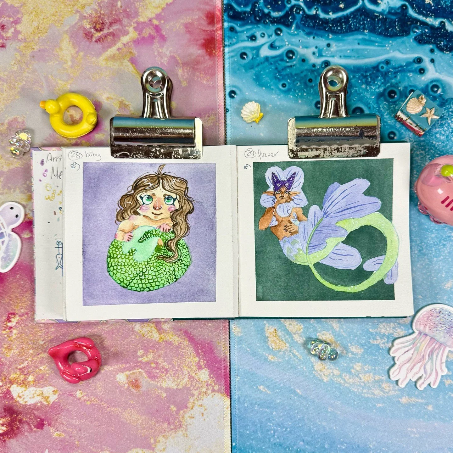 Mermay 2026 day 14

Baby and flower

Made with handmade paints by Emily Grace. 

&bull;
&bull;
&bull;
&bull;
&bull;
#mermay #mermaid #mermay2026 #watercolor