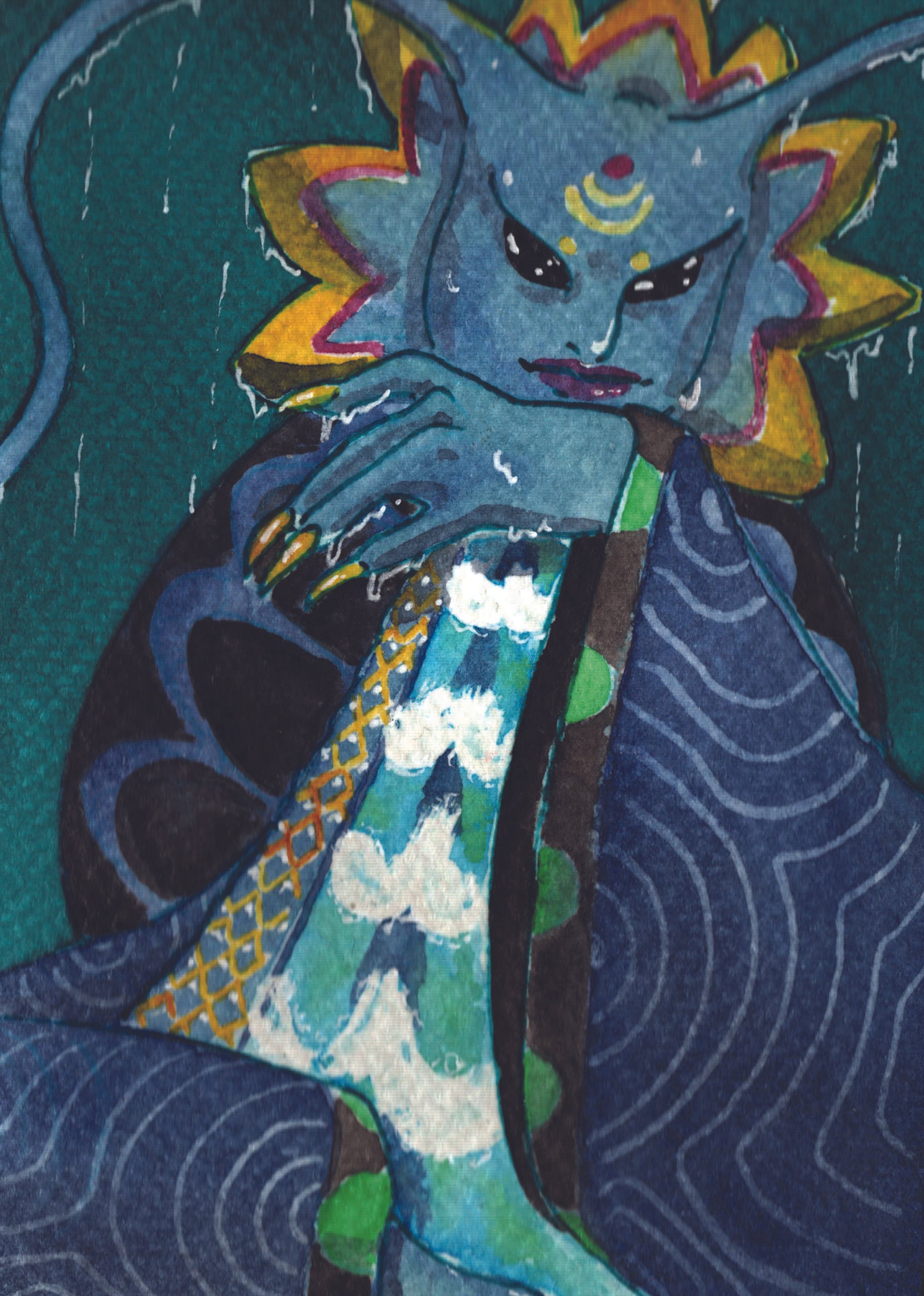 A painting of the dragon Faron from Legend of Zelda