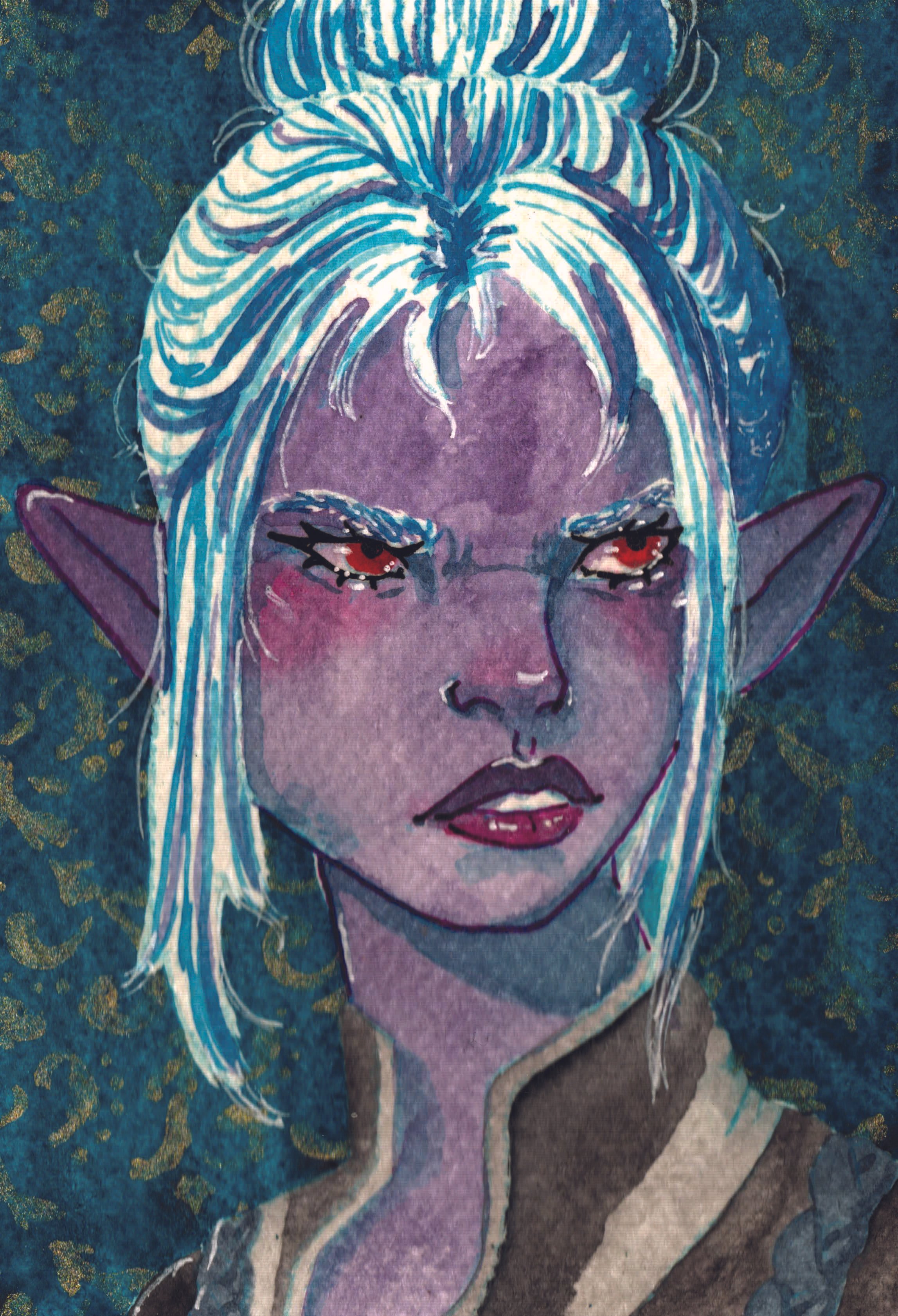 A portrait of Minthara from Baldur's Gate