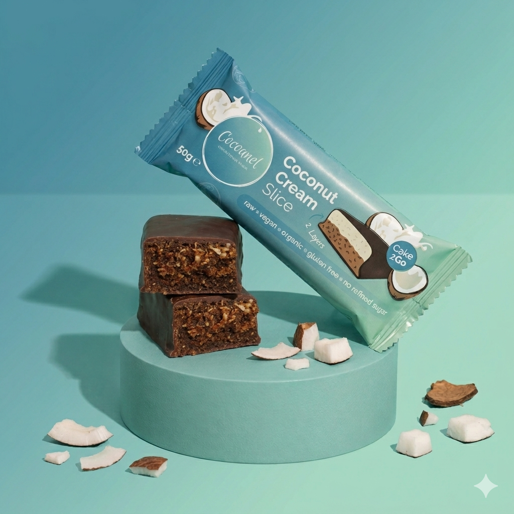 Coconut Cream Slice – Vegane Kokos-Kuchenschnitte mit Kokosmus