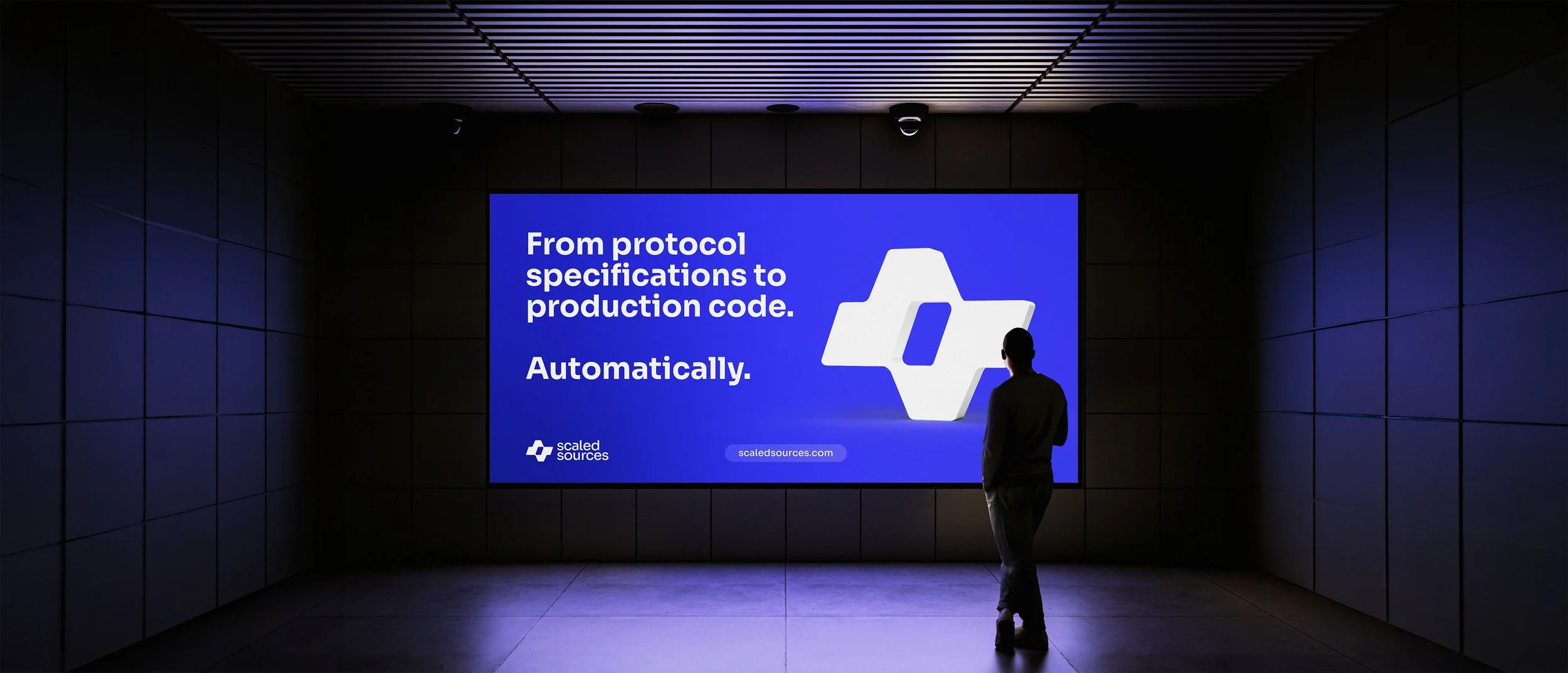 LED billboard advertisement for Scaled Sources.