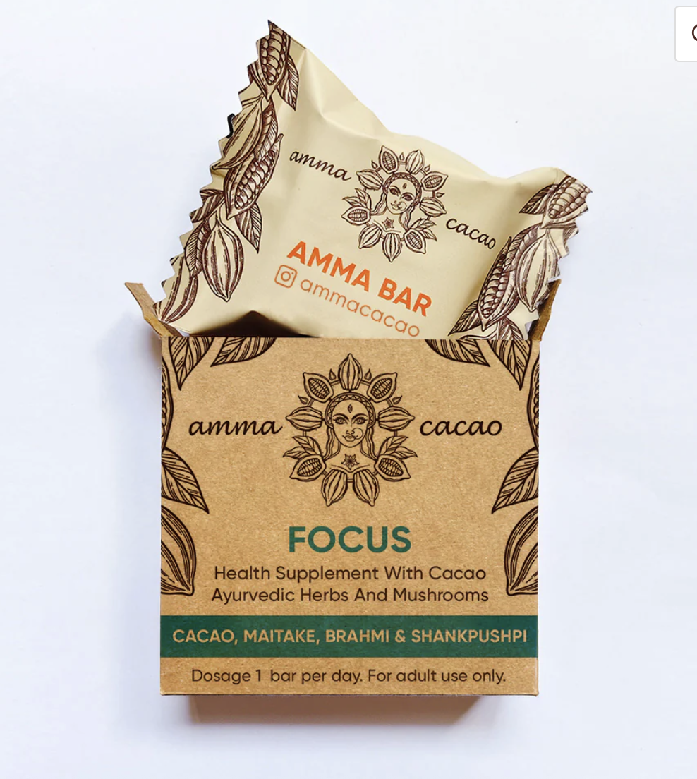 Amma Botanical Cacao Supplements | 36g Focus sold by ReNurture