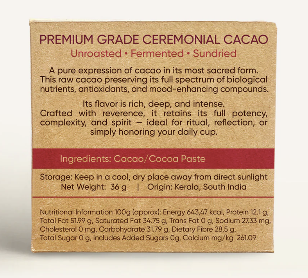 Amma cacao raw ceremonial garden unroasted