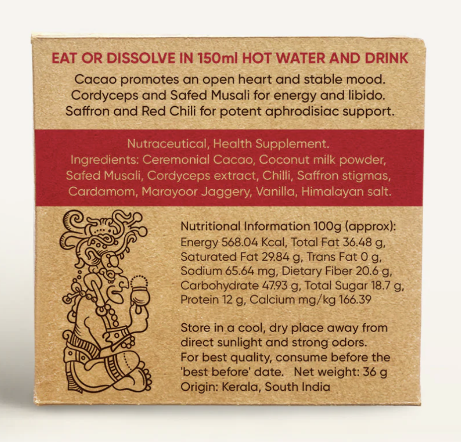 Amma Botanical Cacao Supplements | 36g LOVE sold by ReNurture