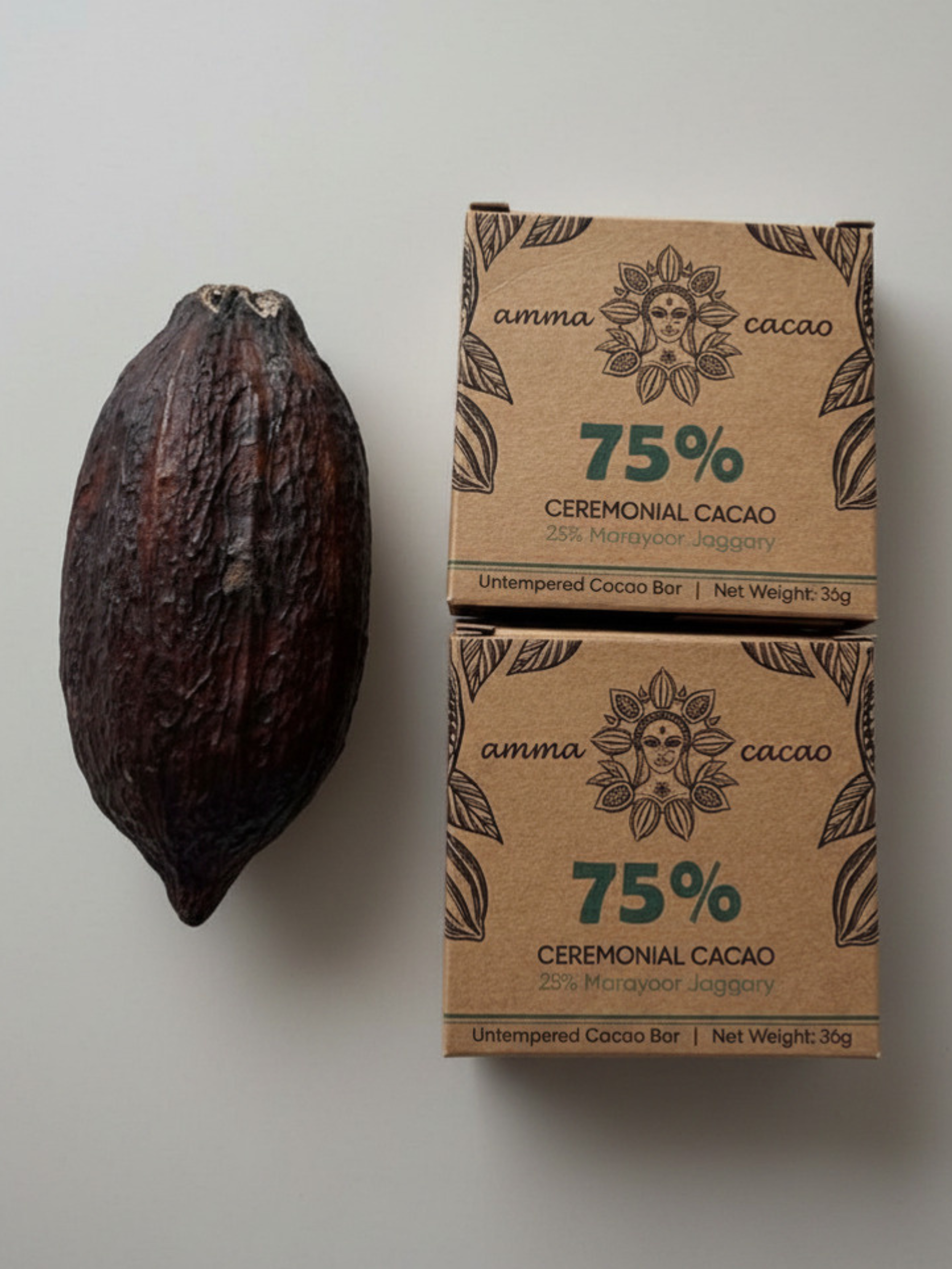 Amma cacao 75% ceremonial cacao 25% jaggery