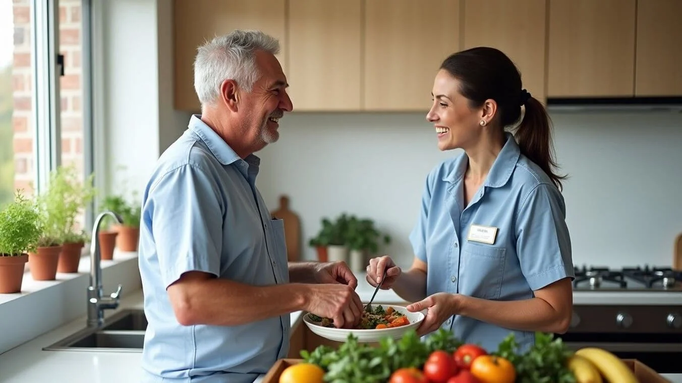 DVA Veterans' Home Care program providing domestic assistance to eligible veteran at home.