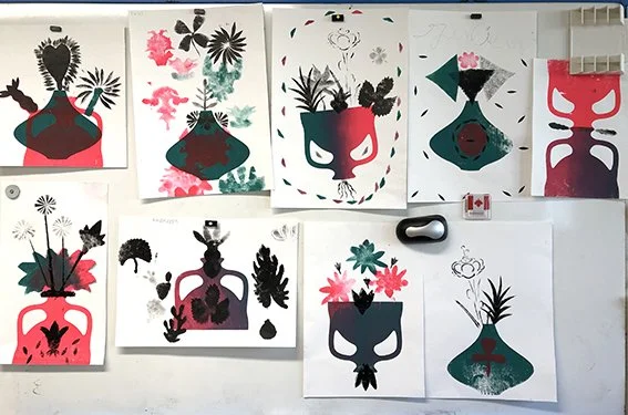 Atelier pochoirs et  sérigraphie