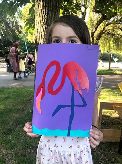 atelier oiseaux en papiers découpés