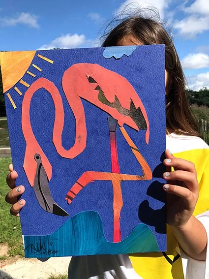 atelier oiseaux en papiers découpés