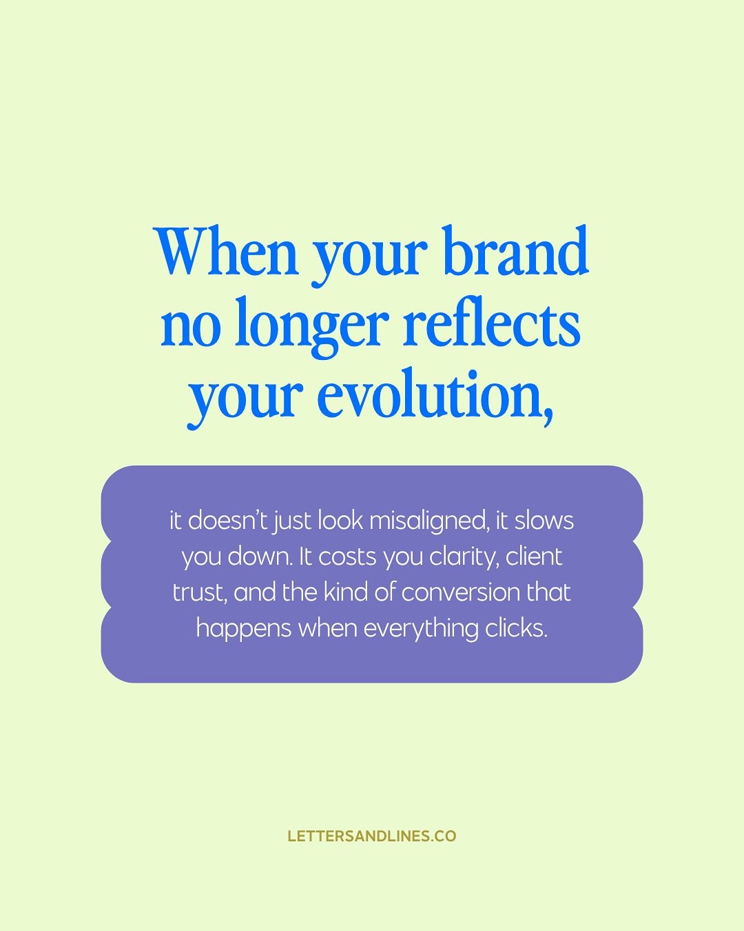 If your brand used to feel aligned but now things feel a little off, you&rsquo;re not imagining it!

The Brand Alignment Check is a strategic audit of your brand and website that uncovers what&rsquo;s no longer working, why it&rsquo;s creating fricti