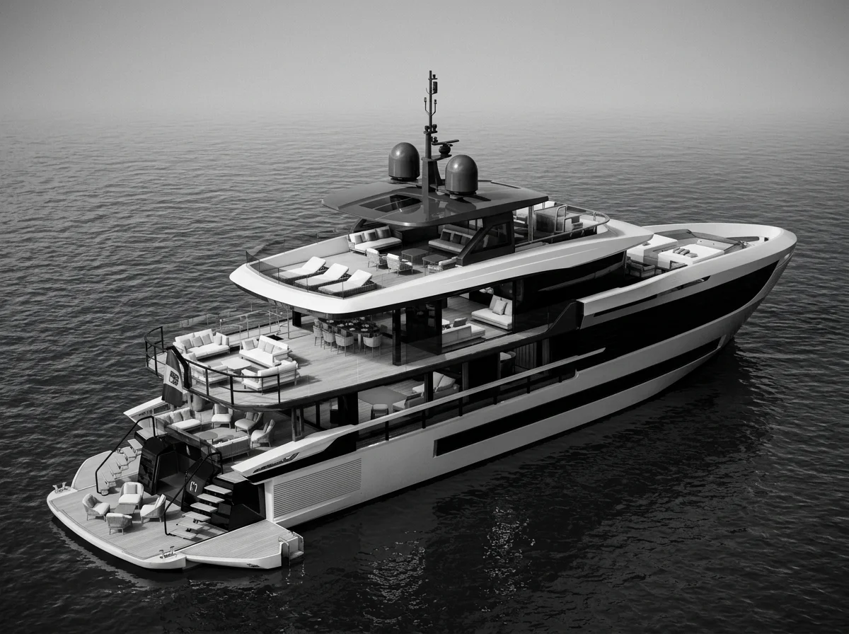 Mangusta Oceano 39 exterior design by Alberto Mancini