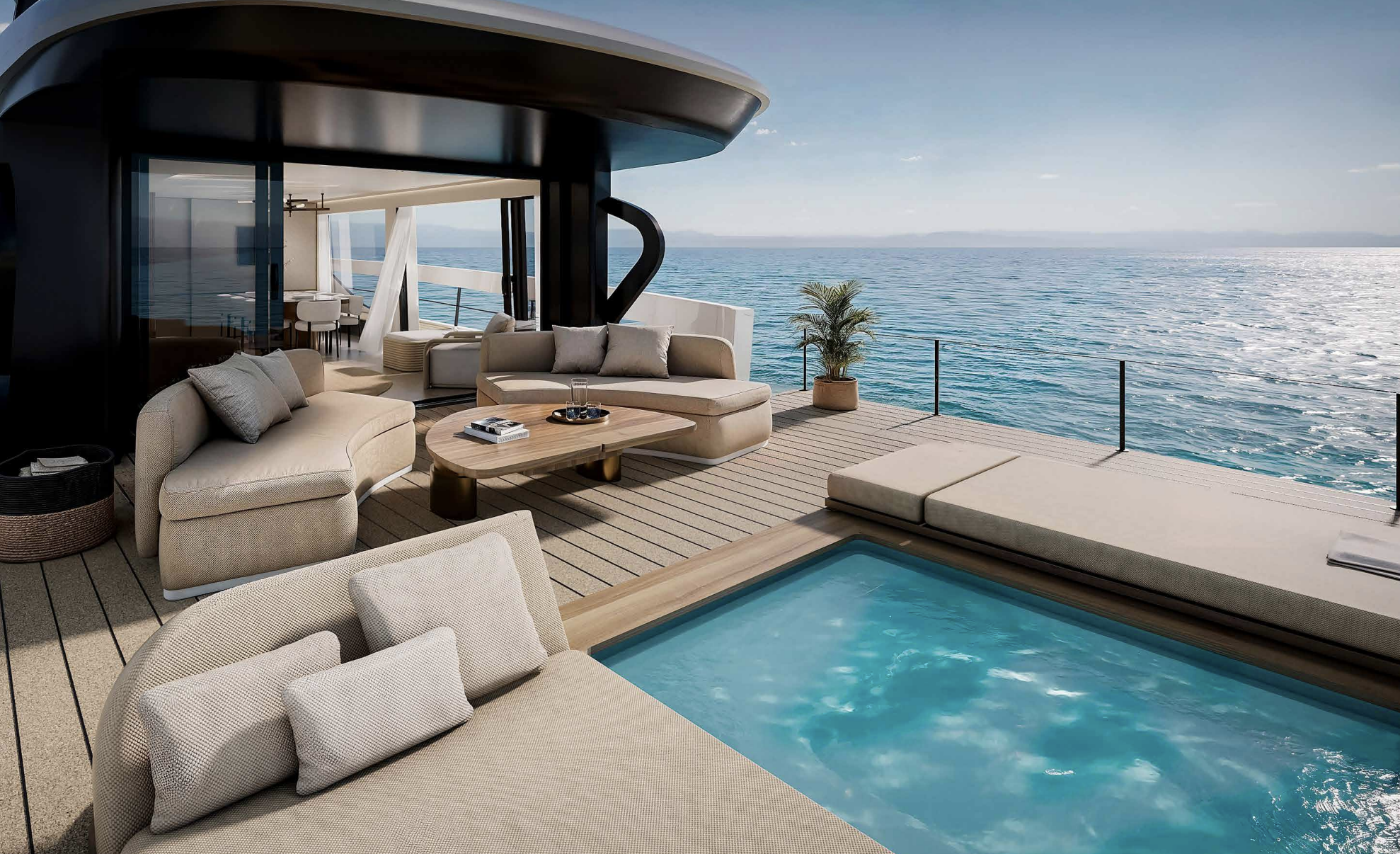 Azimut Seadeck 9, designed by Alberto Mancini