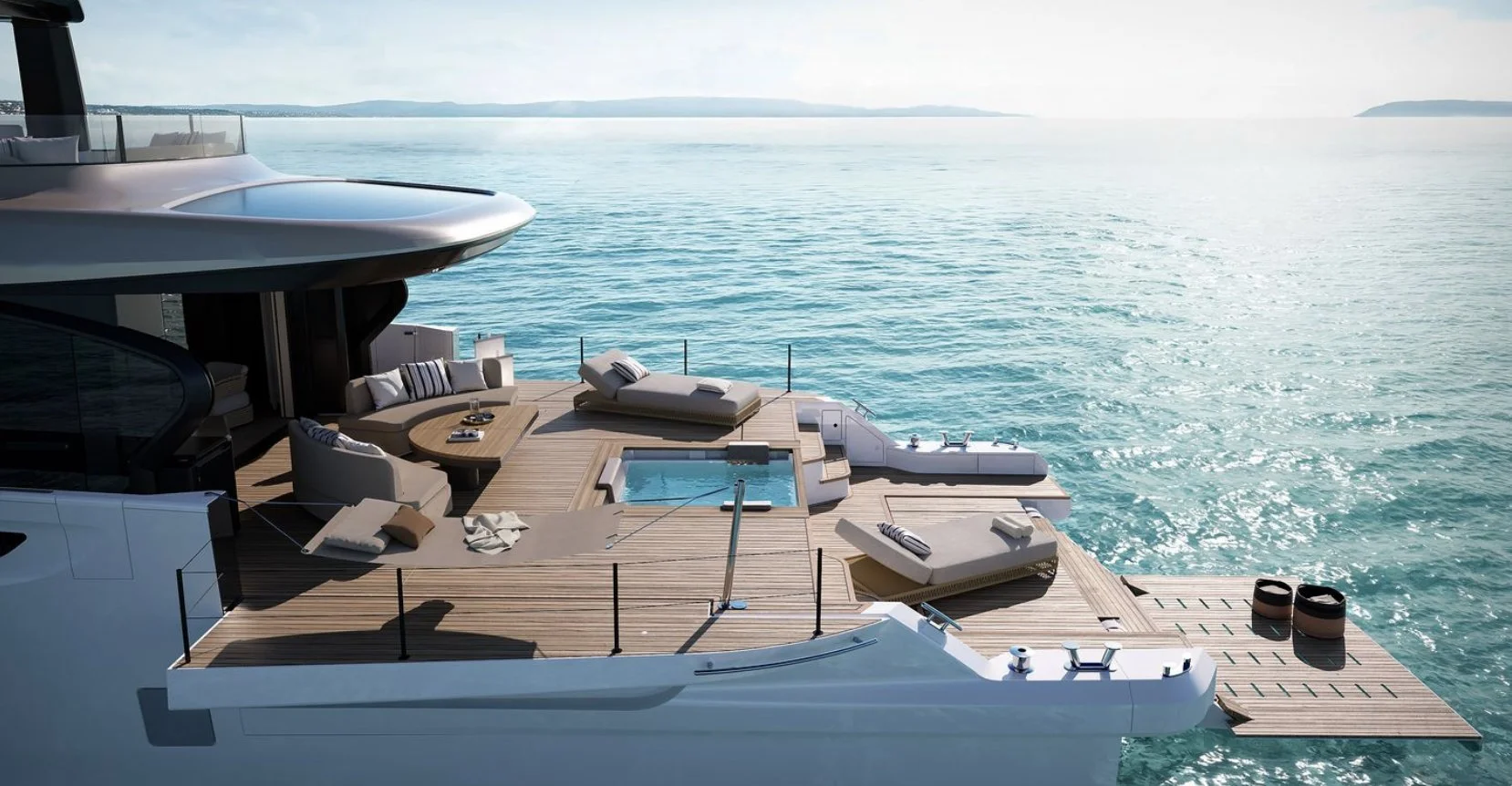 Azimut Seadeck 9, designed by Alberto Mancini