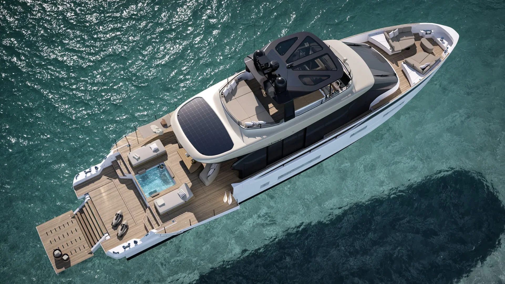 Azimut Seadeck 9, designed by Alberto Mancini