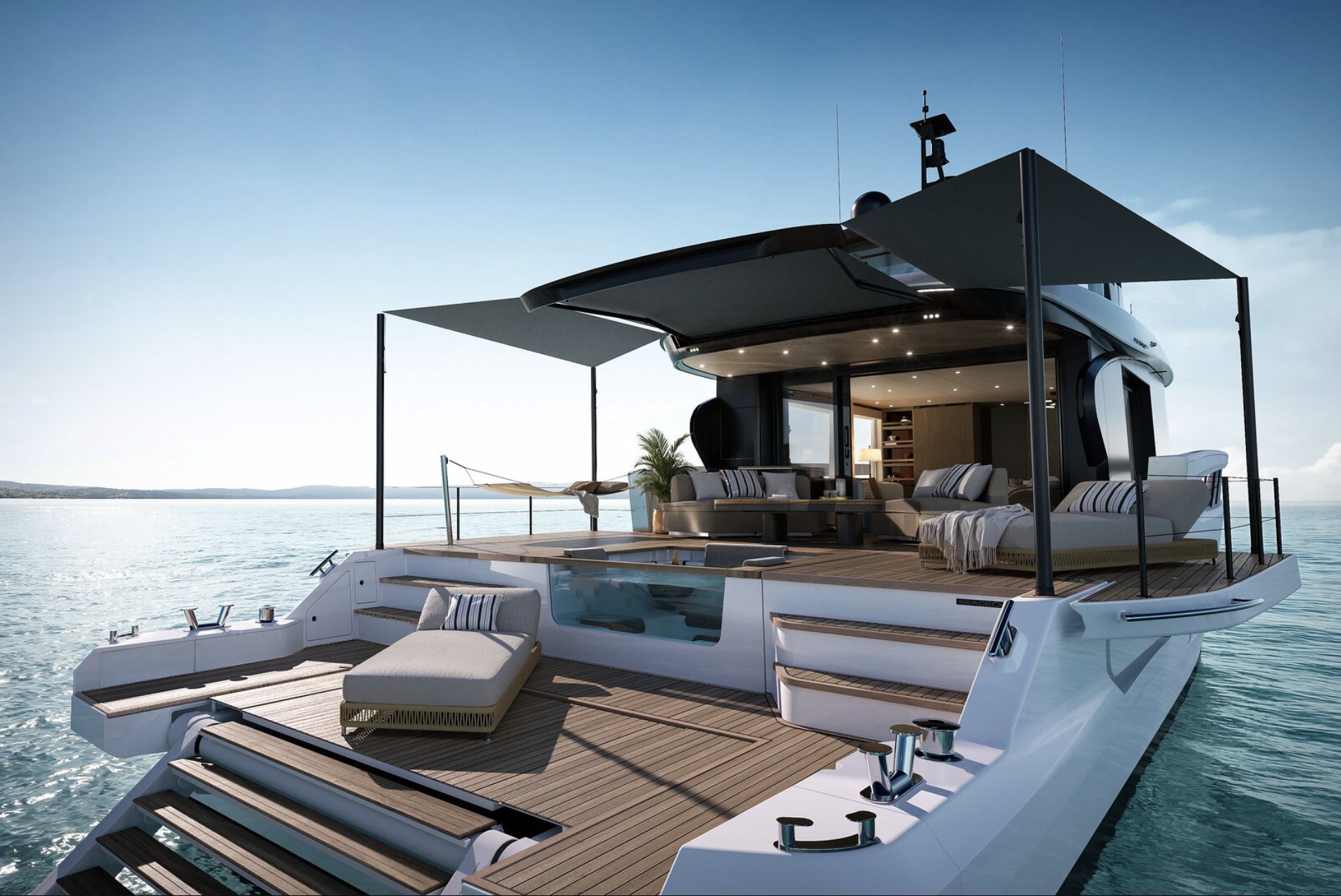 Azimut Seadeck 9, designed by Alberto Mancini