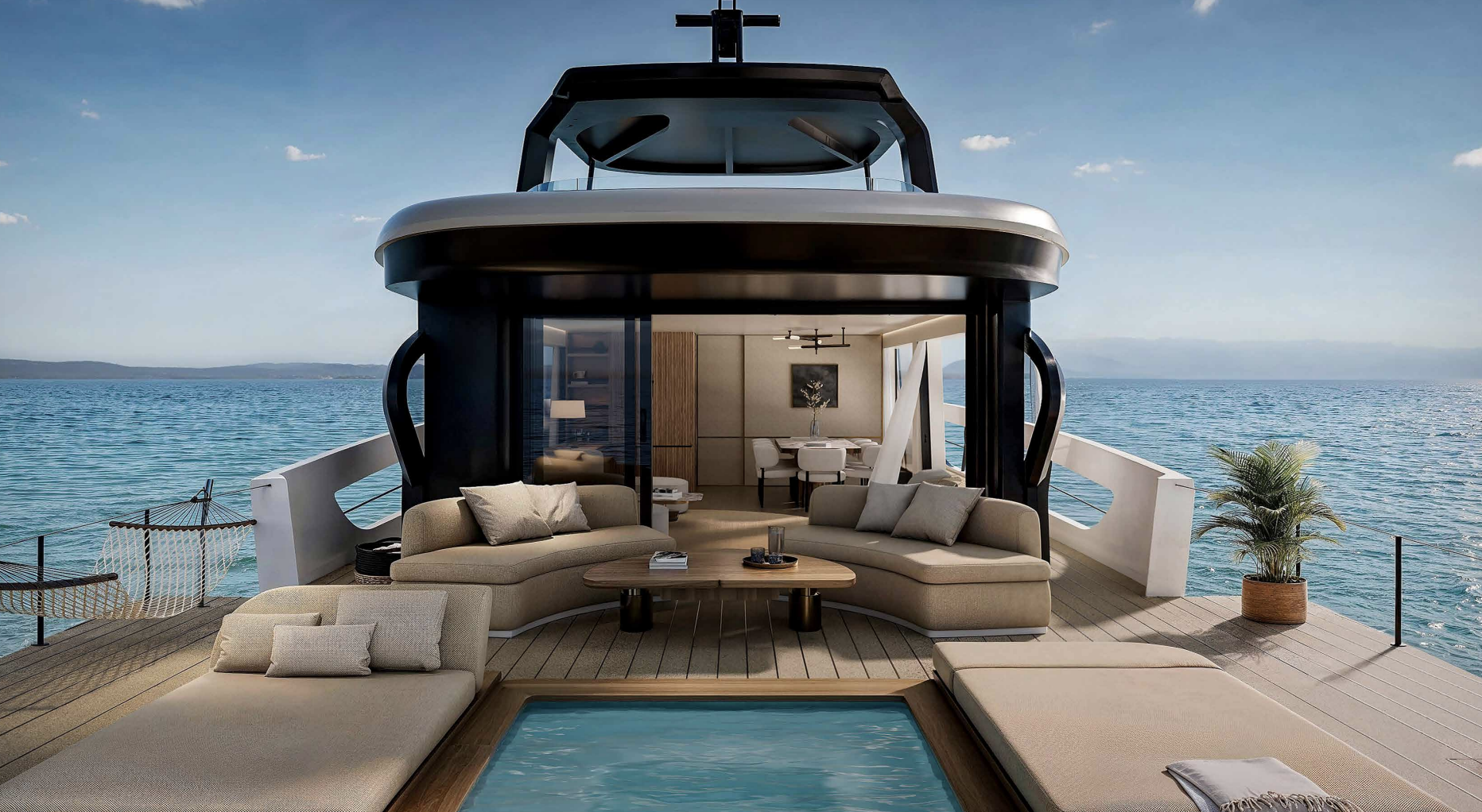Azimut Seadeck 9, designed by Alberto Mancini