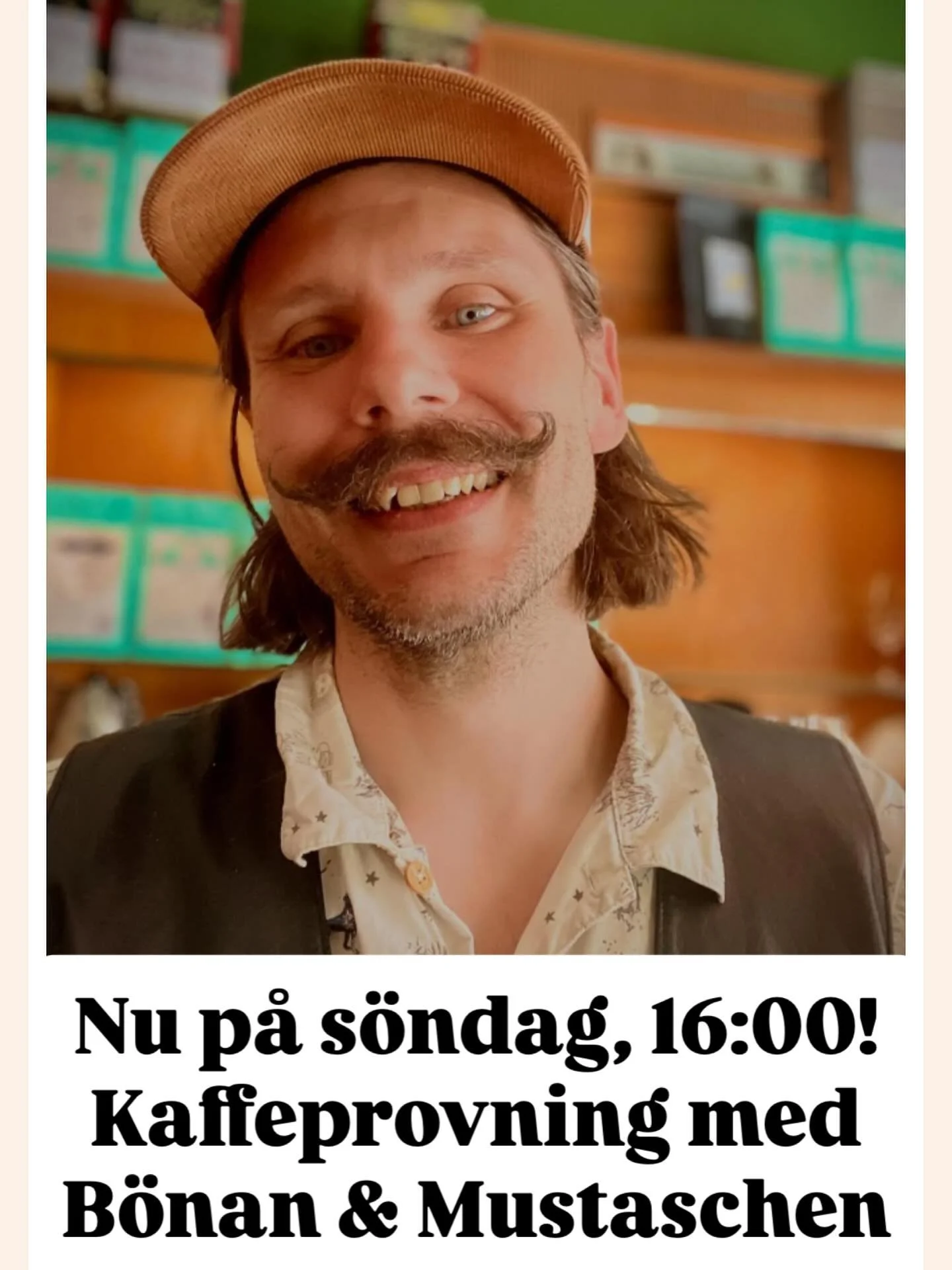 V&auml;lkommen till v&aring;rt mysiga loft p&aring; kaffeprovning med Andreas fr&aring;n Sveriges n&auml;st b&auml;sta kaffebar (!!!) B&ouml;nan &amp; Mustaschen.

Andreas (aka mustaschen) h&auml;lsar:

&ldquo;P&aring; v&aring;ra kaffeprovningar f&ar
