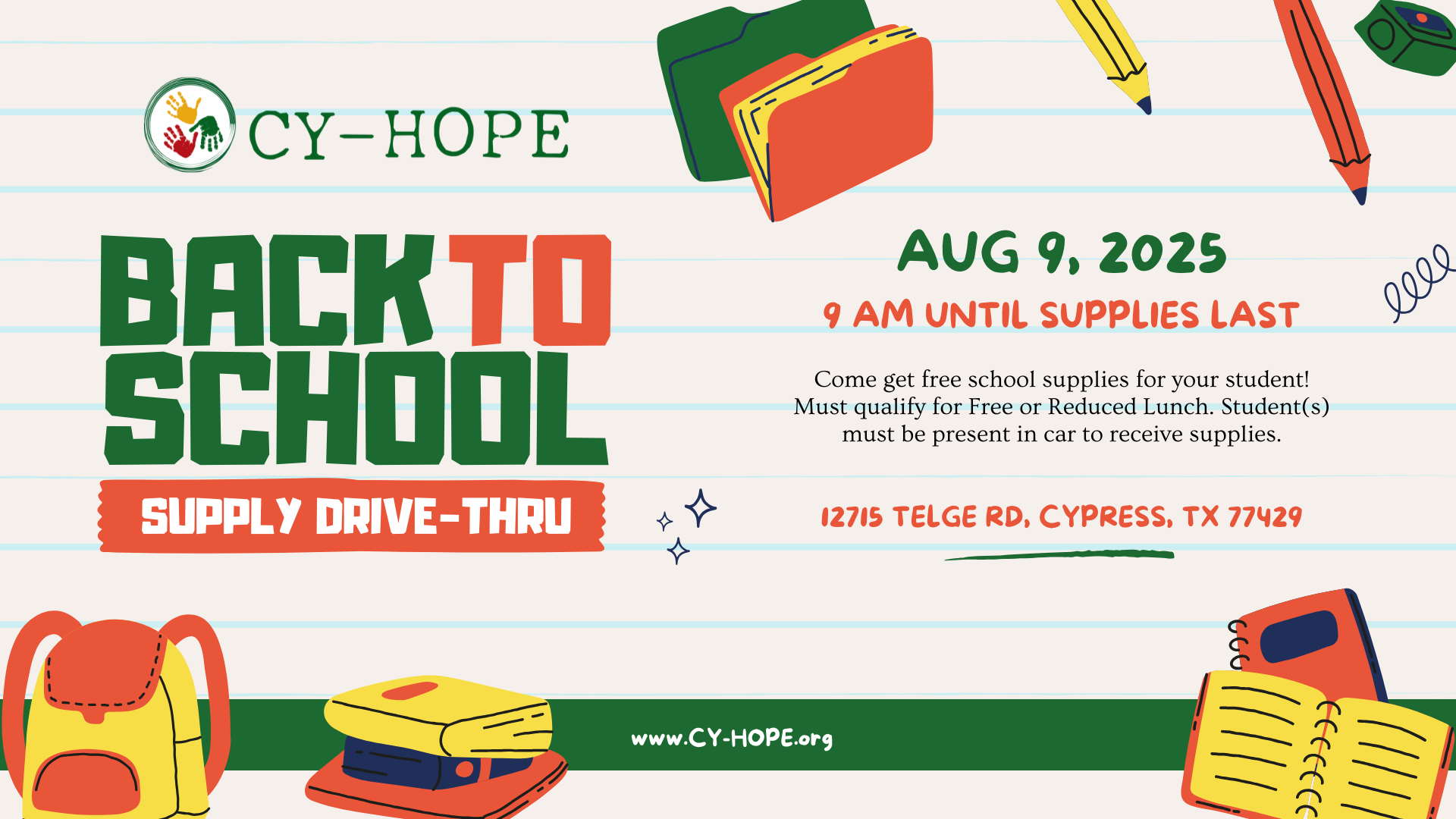 Back to School Supply Drive-Thru