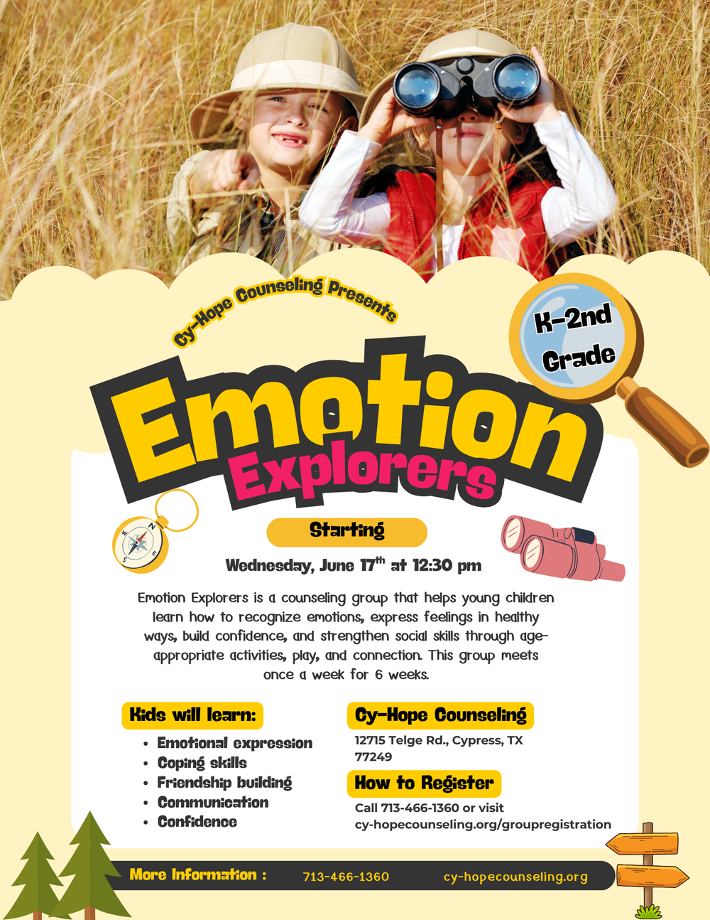 Emotion Explorers (Kindergarten - 2nd Grade Group Counseling)