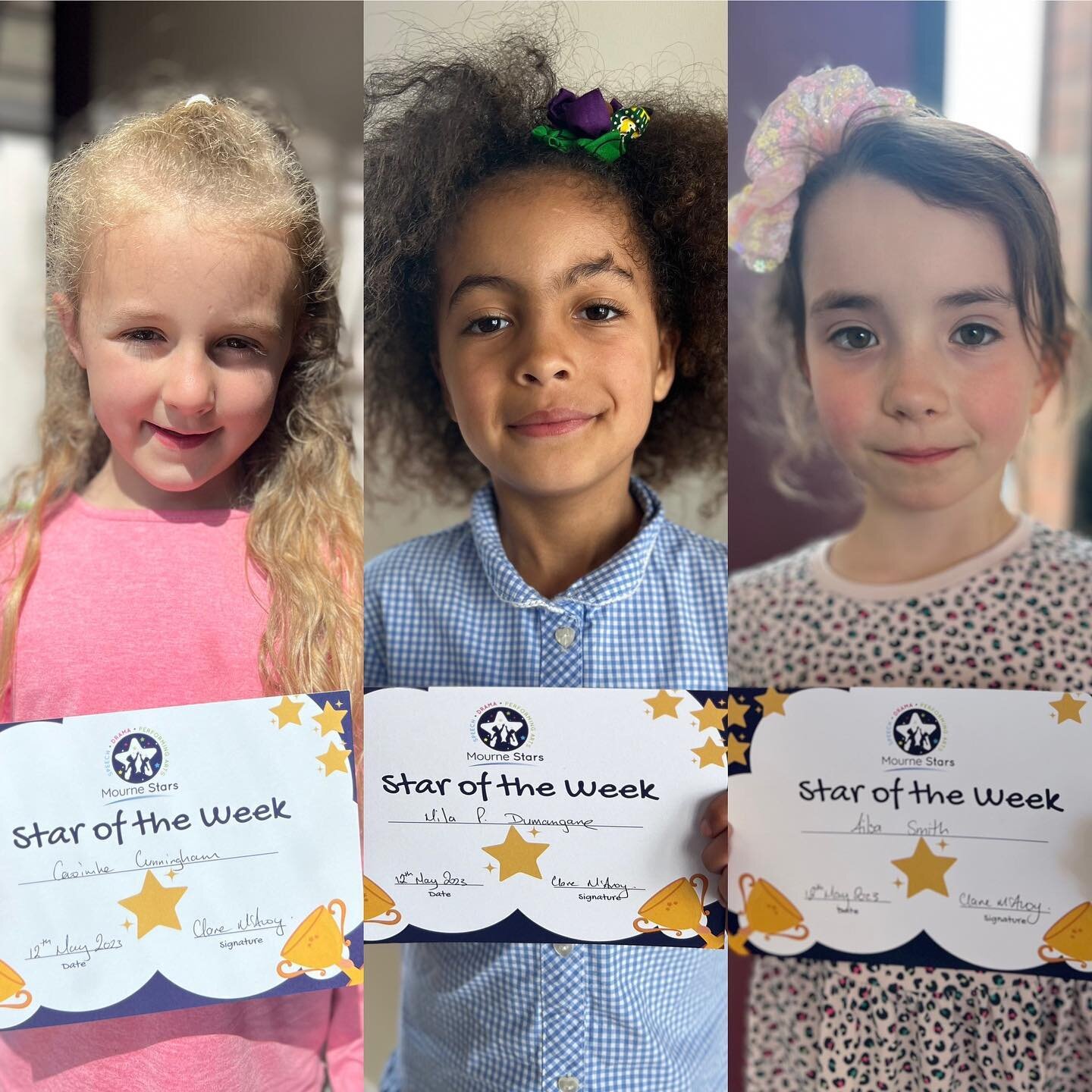 🌟Superstars! On Friday our stars of the week from our three lessons were Caoimhe, Mila &amp; Alisa. So well deserved girls!
Caoimhe for growing in confidence, reciting her poem with wonderful diction &amp; beautiful expression!
Mila for taking part 