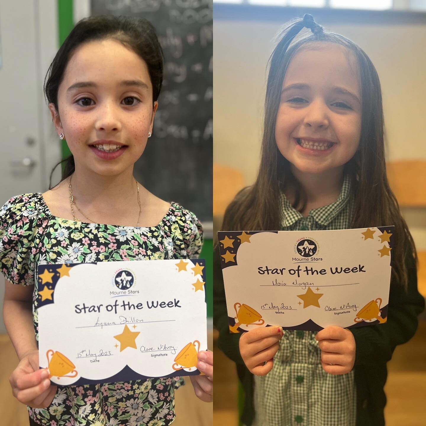 🌟Moneydarragh Stars! Last night Aiyana &amp; Maria were our Monday stars from our classes in the Moneydarragh Hub.
Aiyana for her professional style of acting and very sensible choices for improvisation! We were very impressed!
Maria for her wonderf