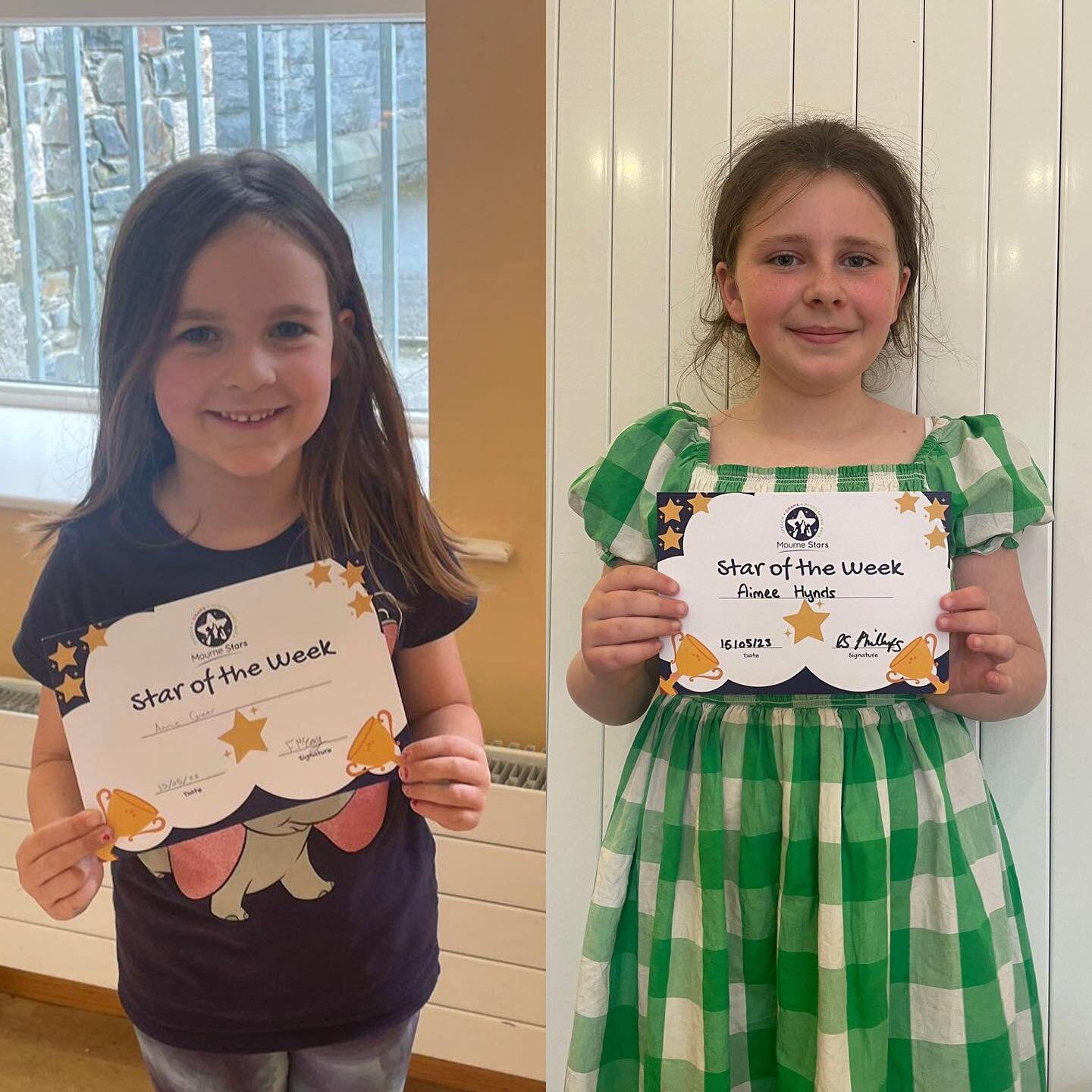 🌟Castlewellan Stars of the week! On Monday afternoon, Annie &amp; Aimee were the very worthy recipients of the star of the week certificates for their fabulous performances and excellent participation in class! It&rsquo;s wonderful to see their conf