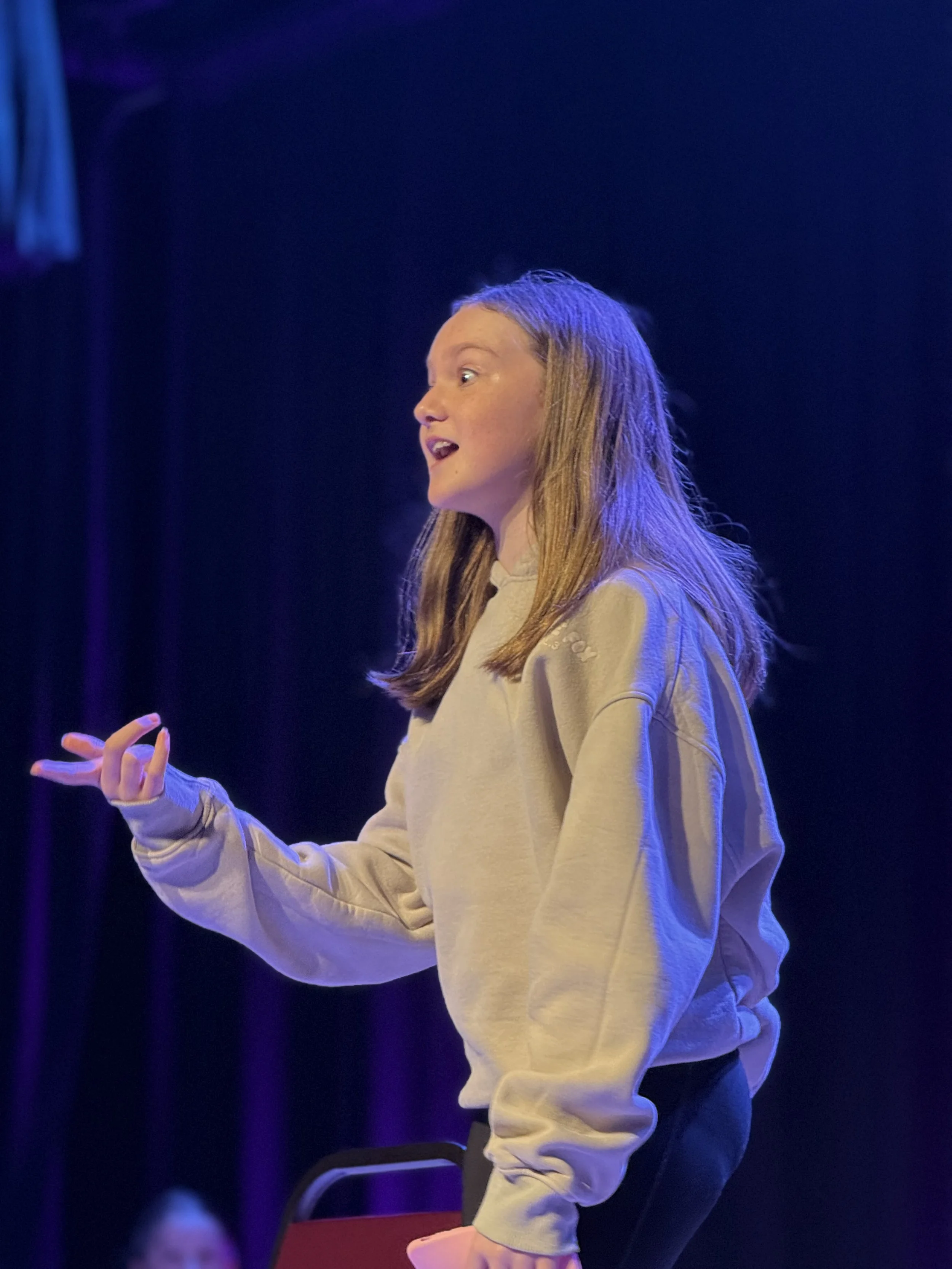 Maeve Scullion acting with confidence in her scene.jpeg