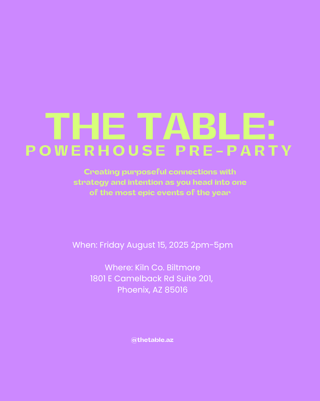 The Table: Powerhouse Pre-Party