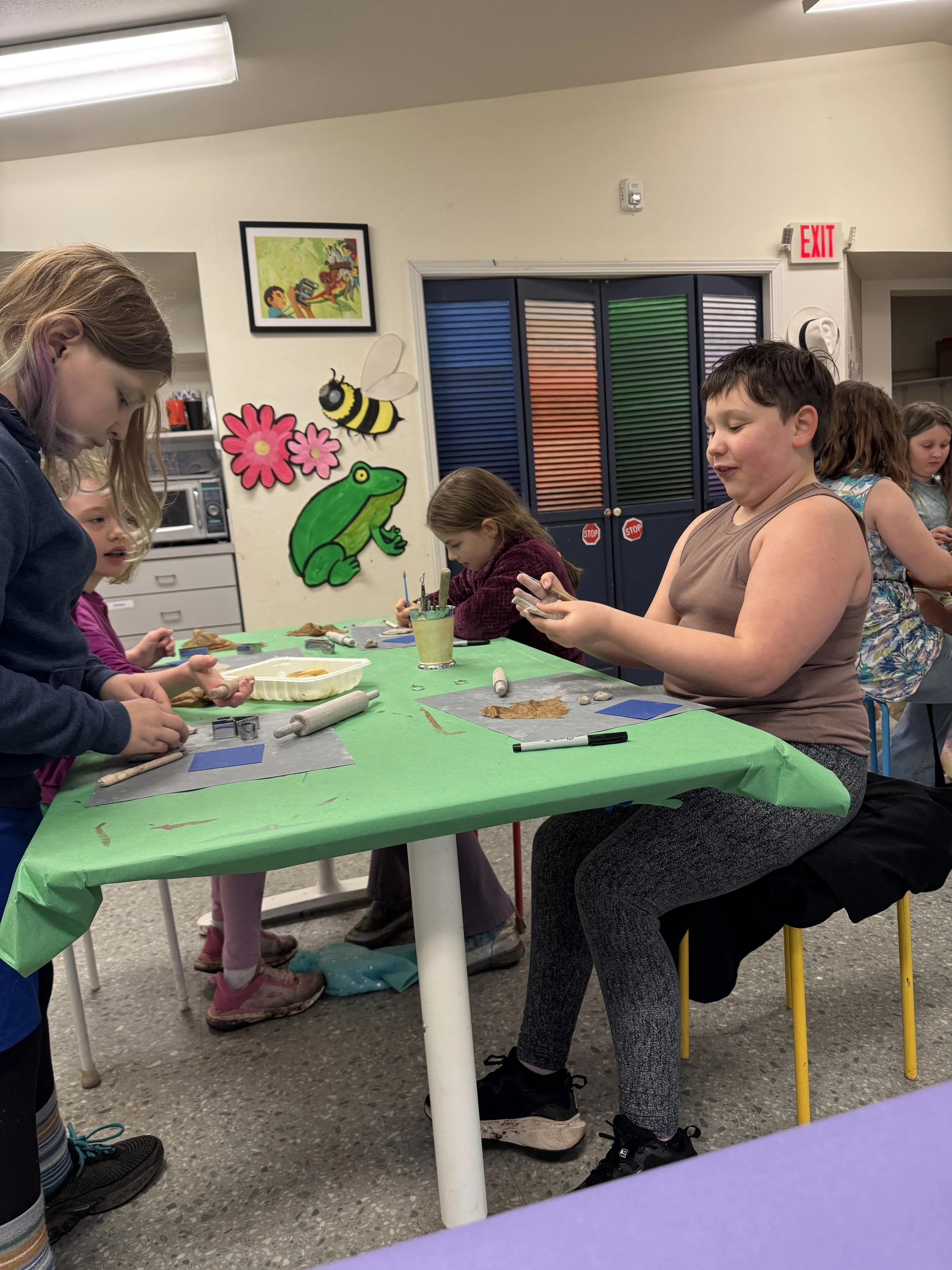 Kids working on art project