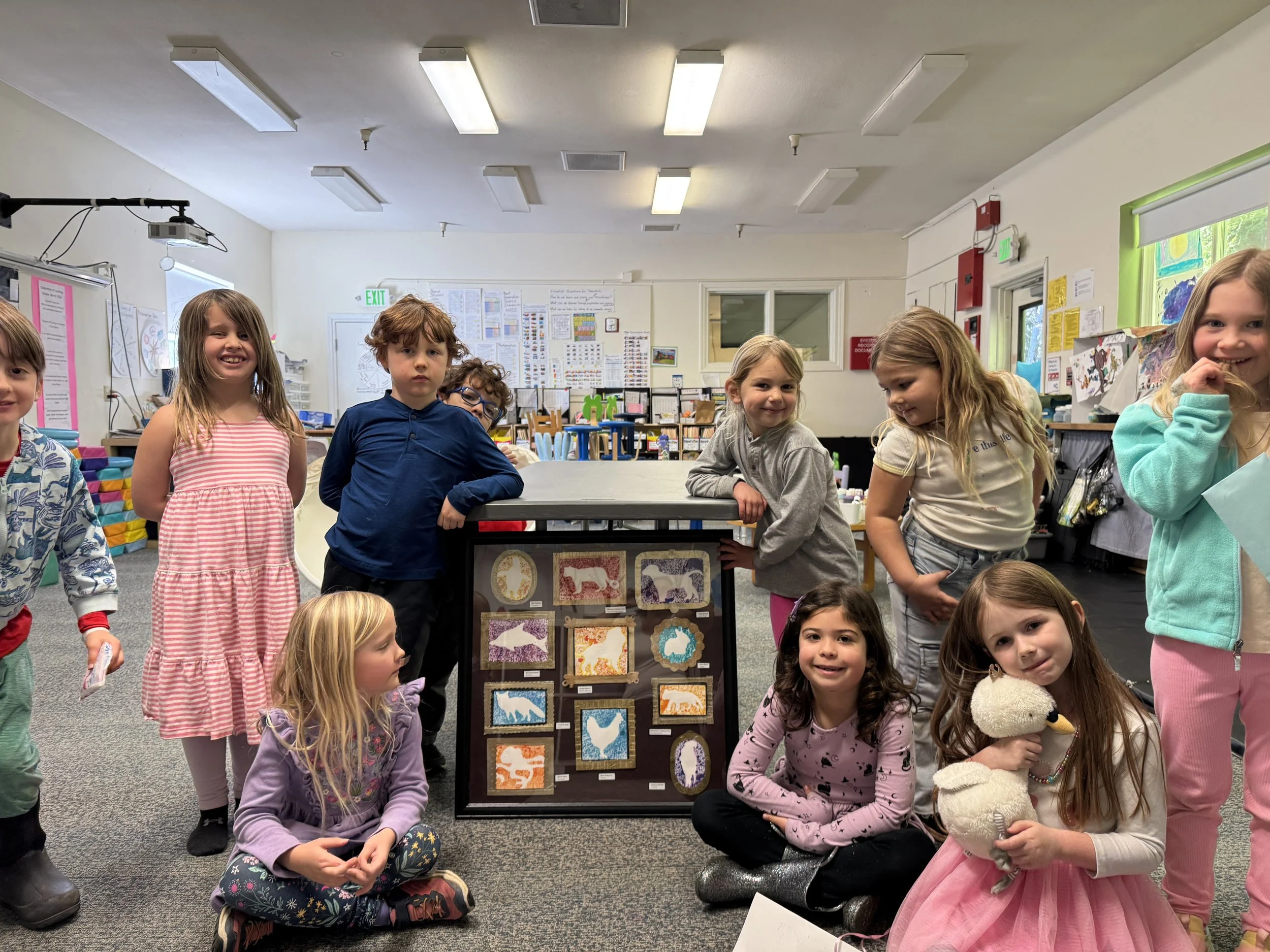 Child working on art piece