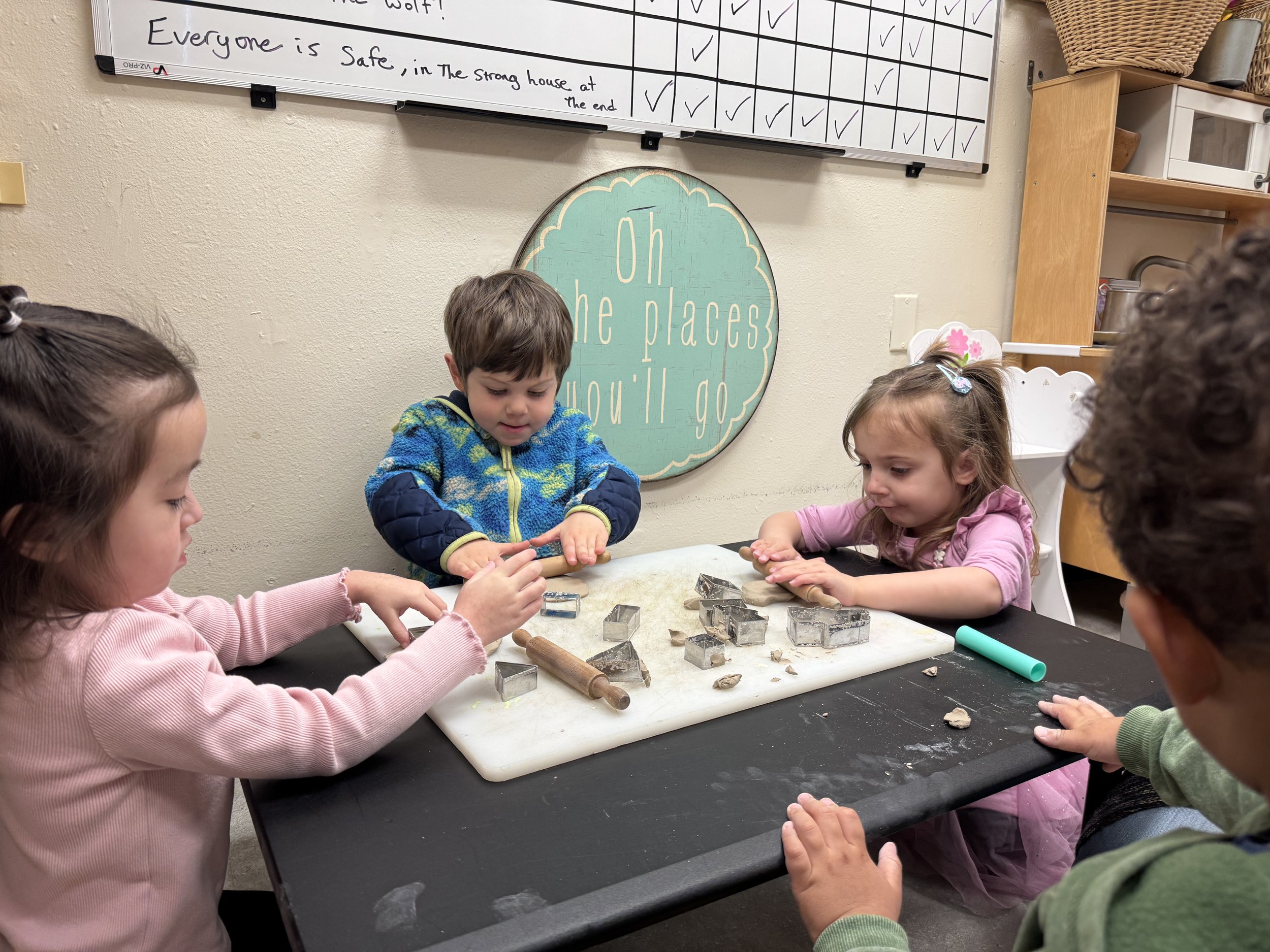 Kids working on art project