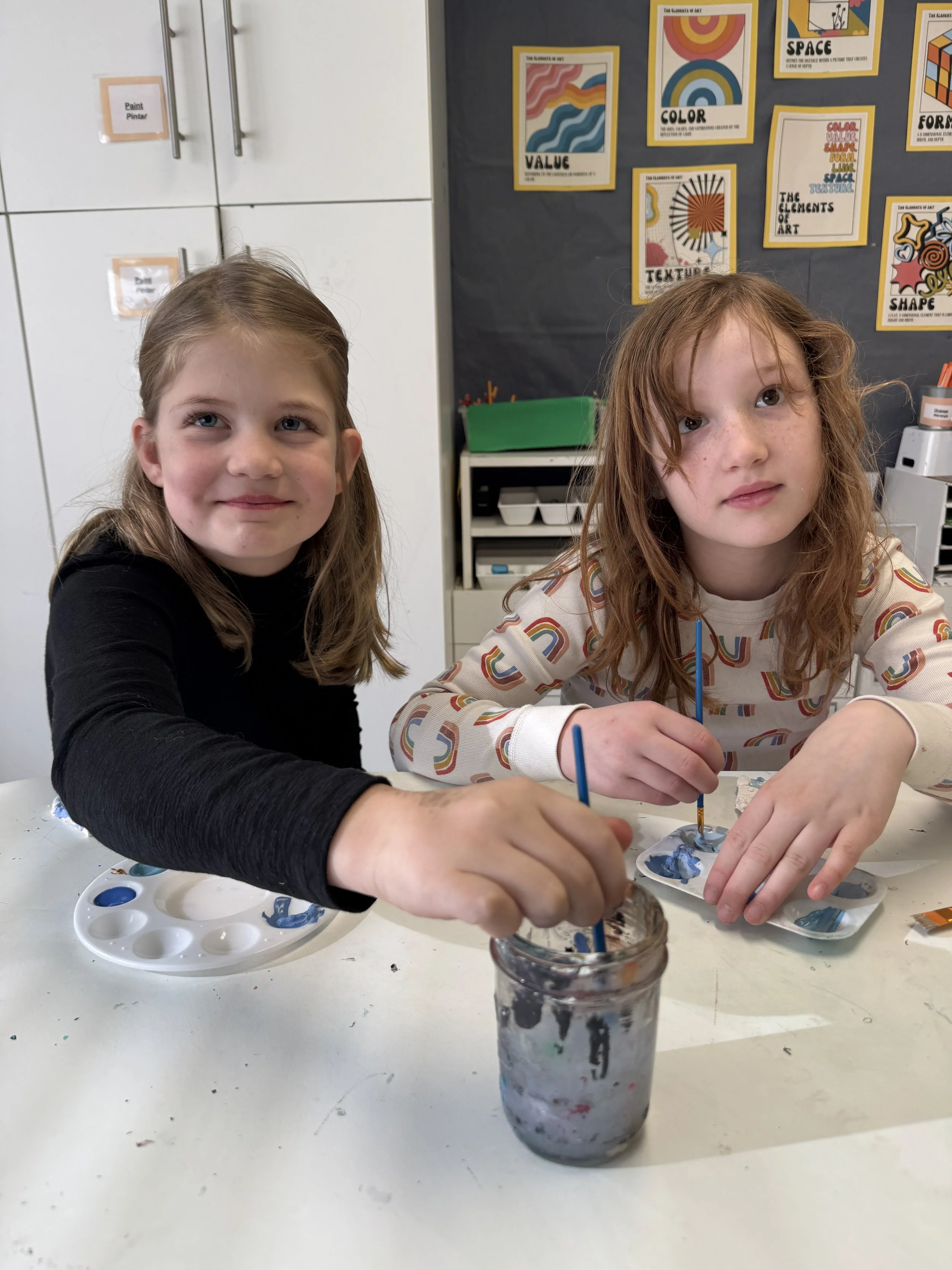 Kids working on art project