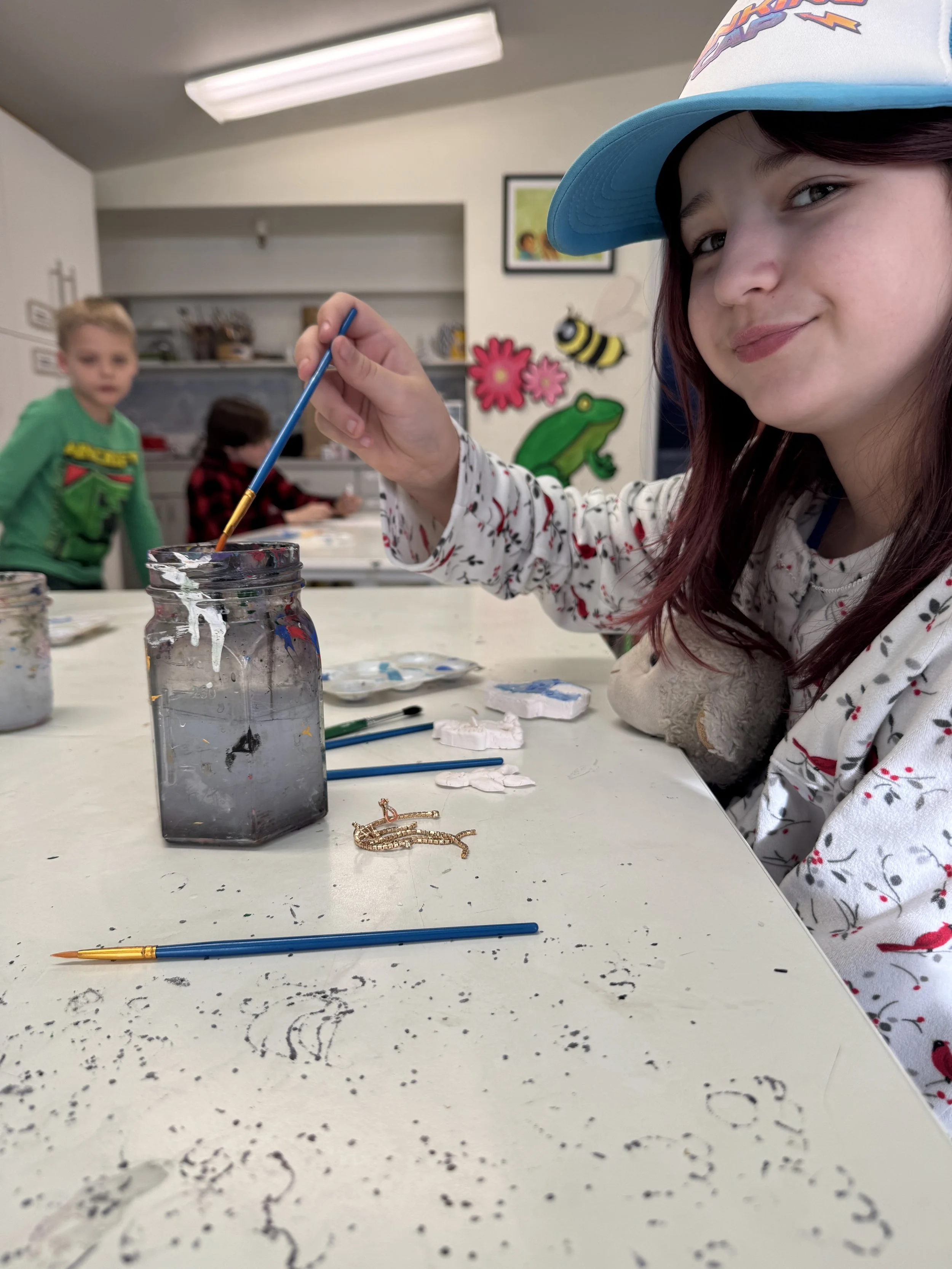 Kids working on art project