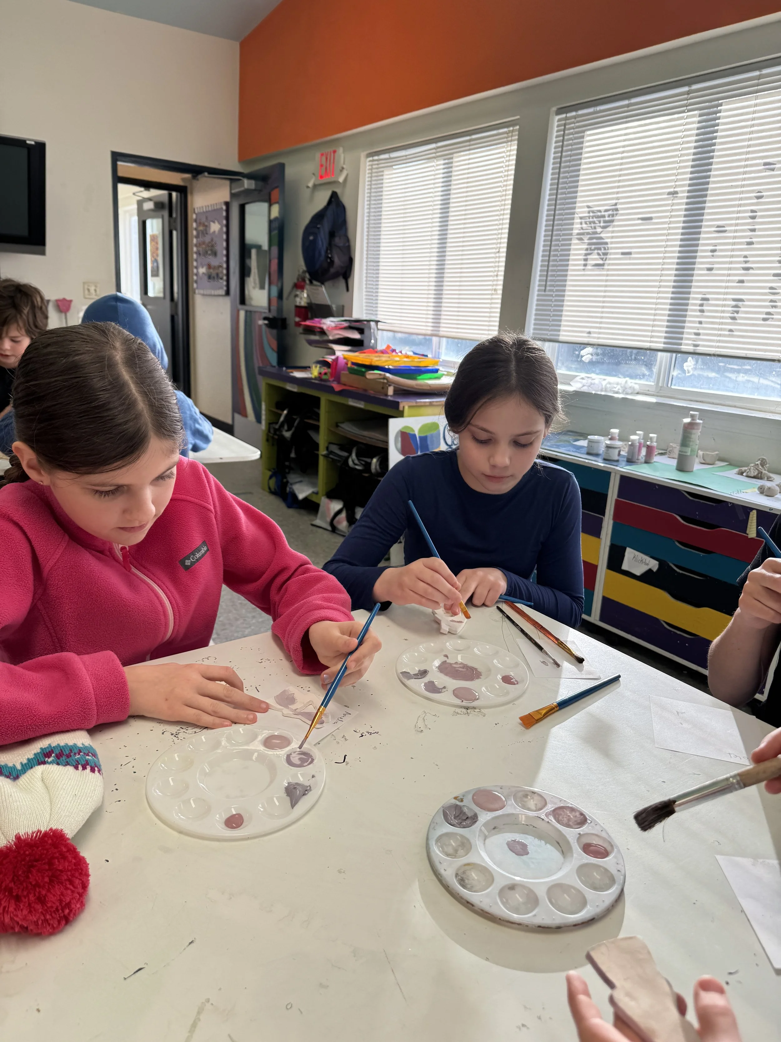 Kids working on art project