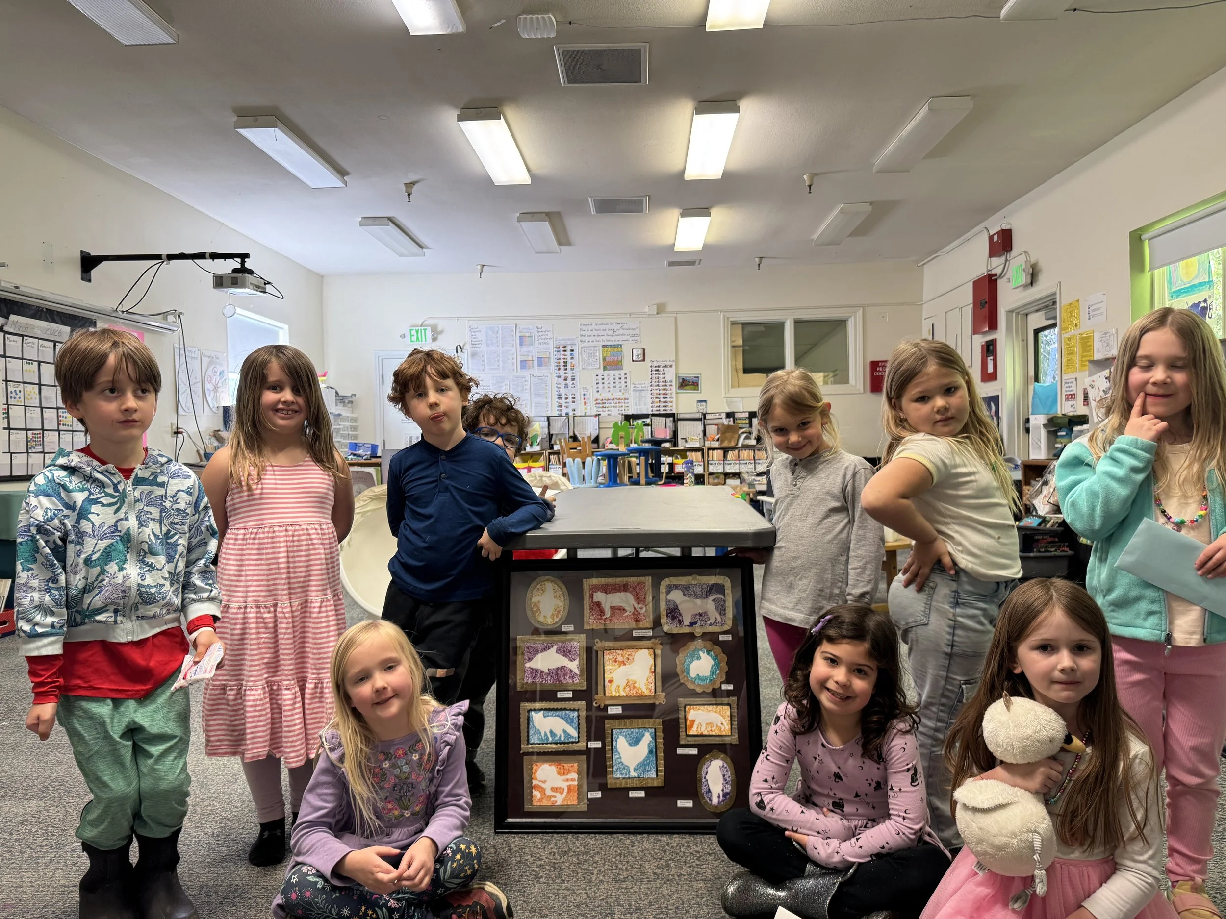 Child working on art piece