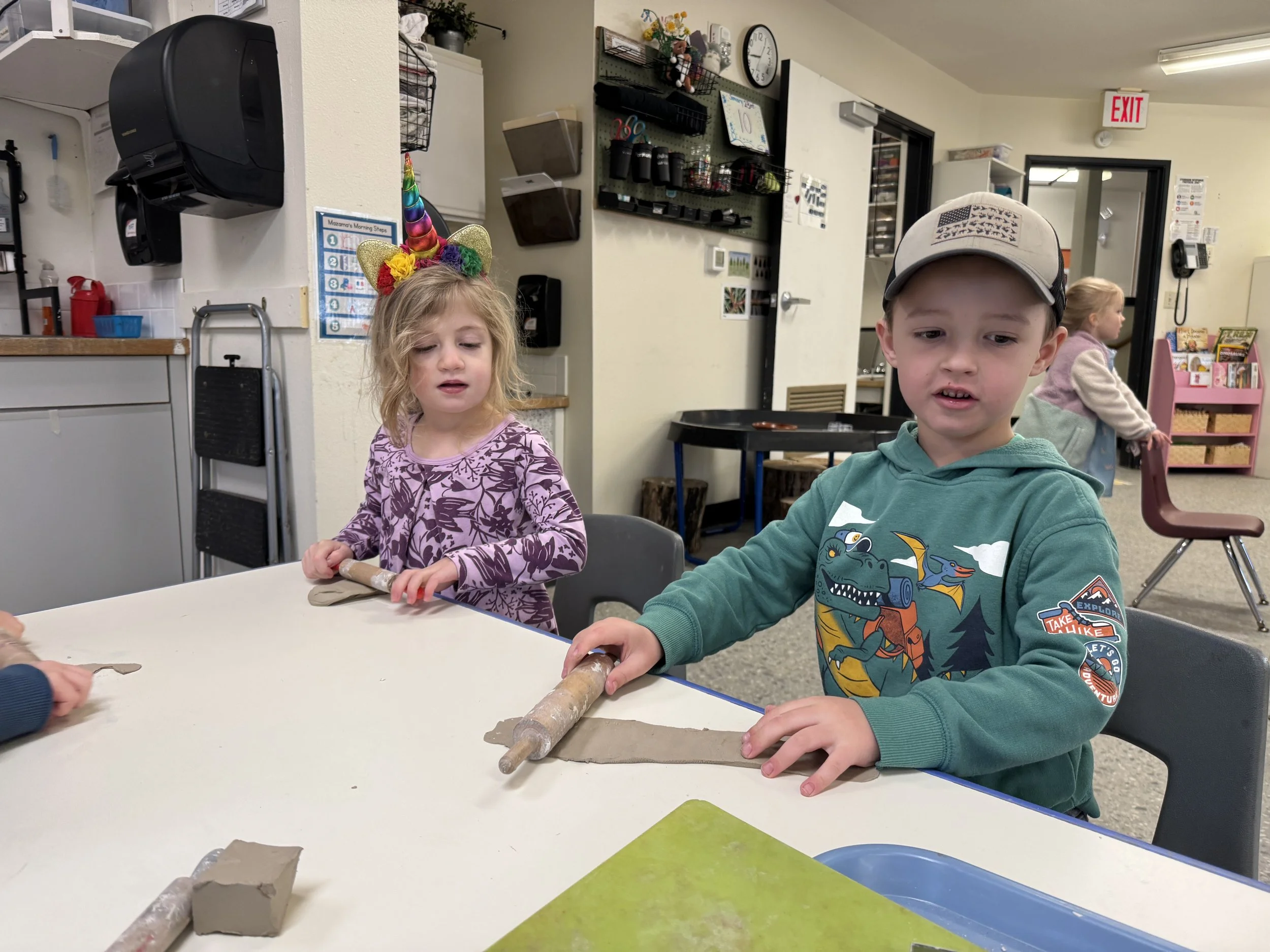 Kids working on art project