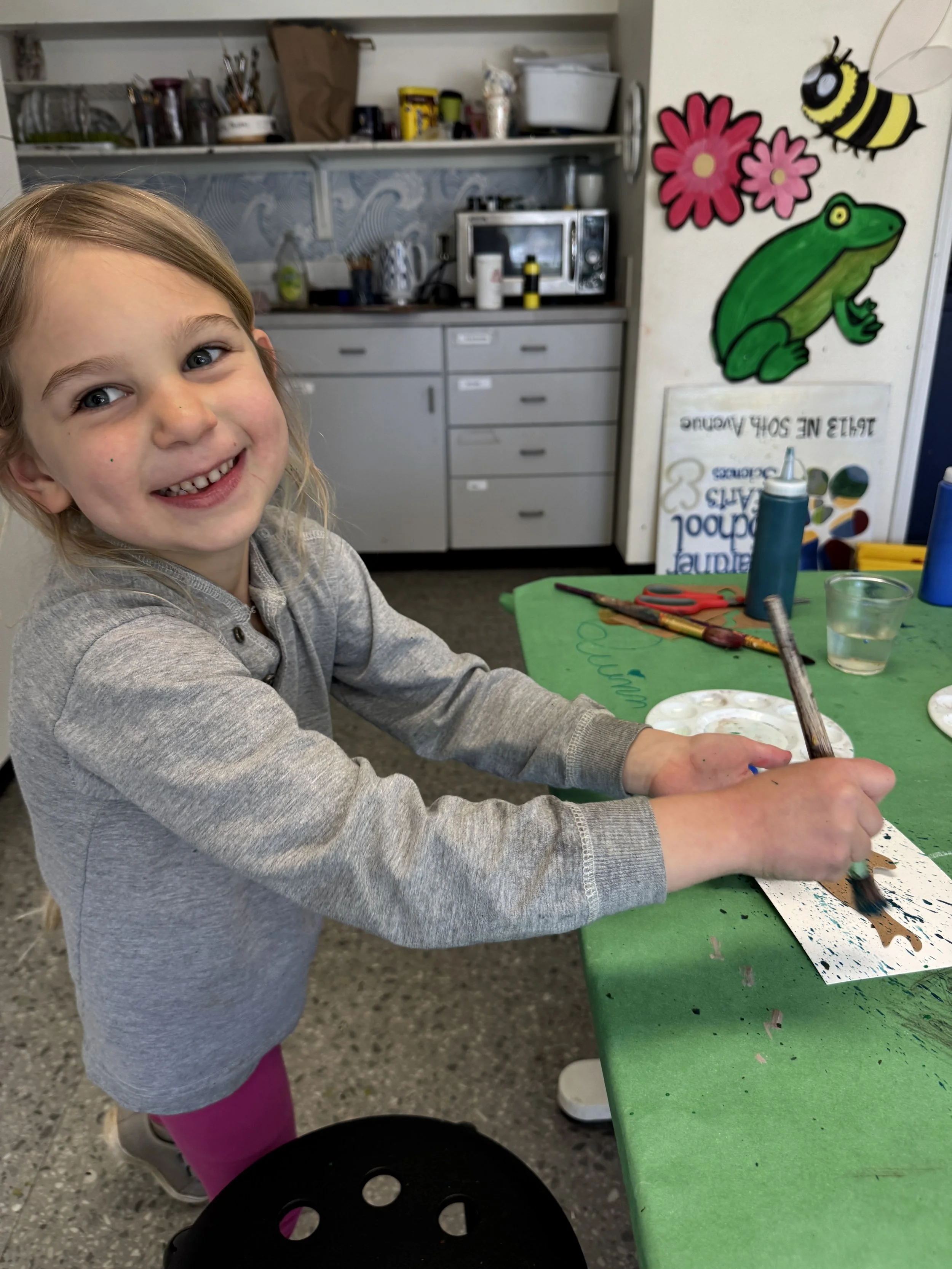 Child working on art piece