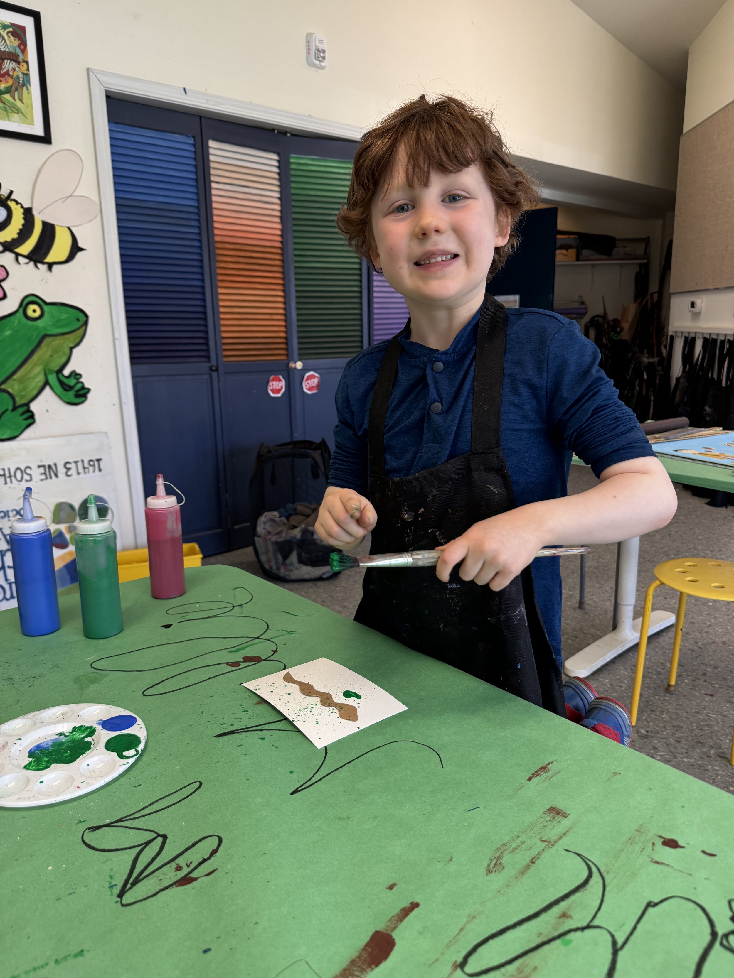 Child working on art piece