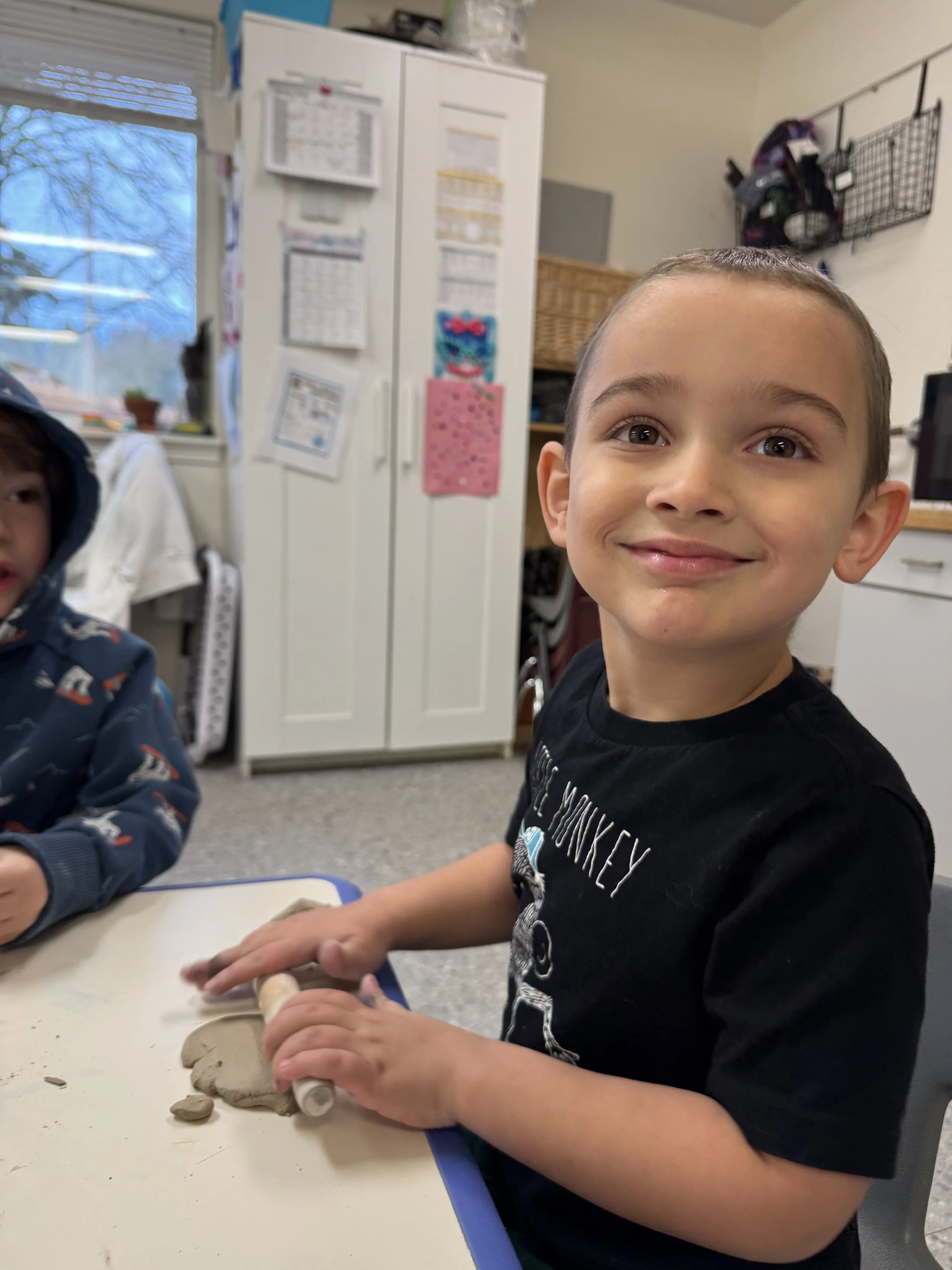 Kids working on art project