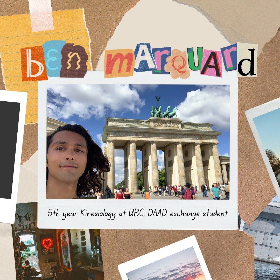 Thinking of pursuing an exchange in Germany? Swipe to find out how 5th year Kinesiology student, @bnjmnmrqrd , received a DAAD funded exchange and his experiences with our German program. Gratuliere, Ben!

For Ben's full story: https://bit.ly/3yYrgpa