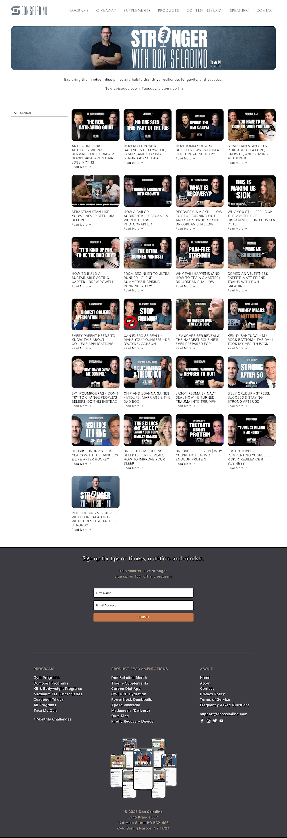 Don Saladino's Stronger Podcast Page on his website