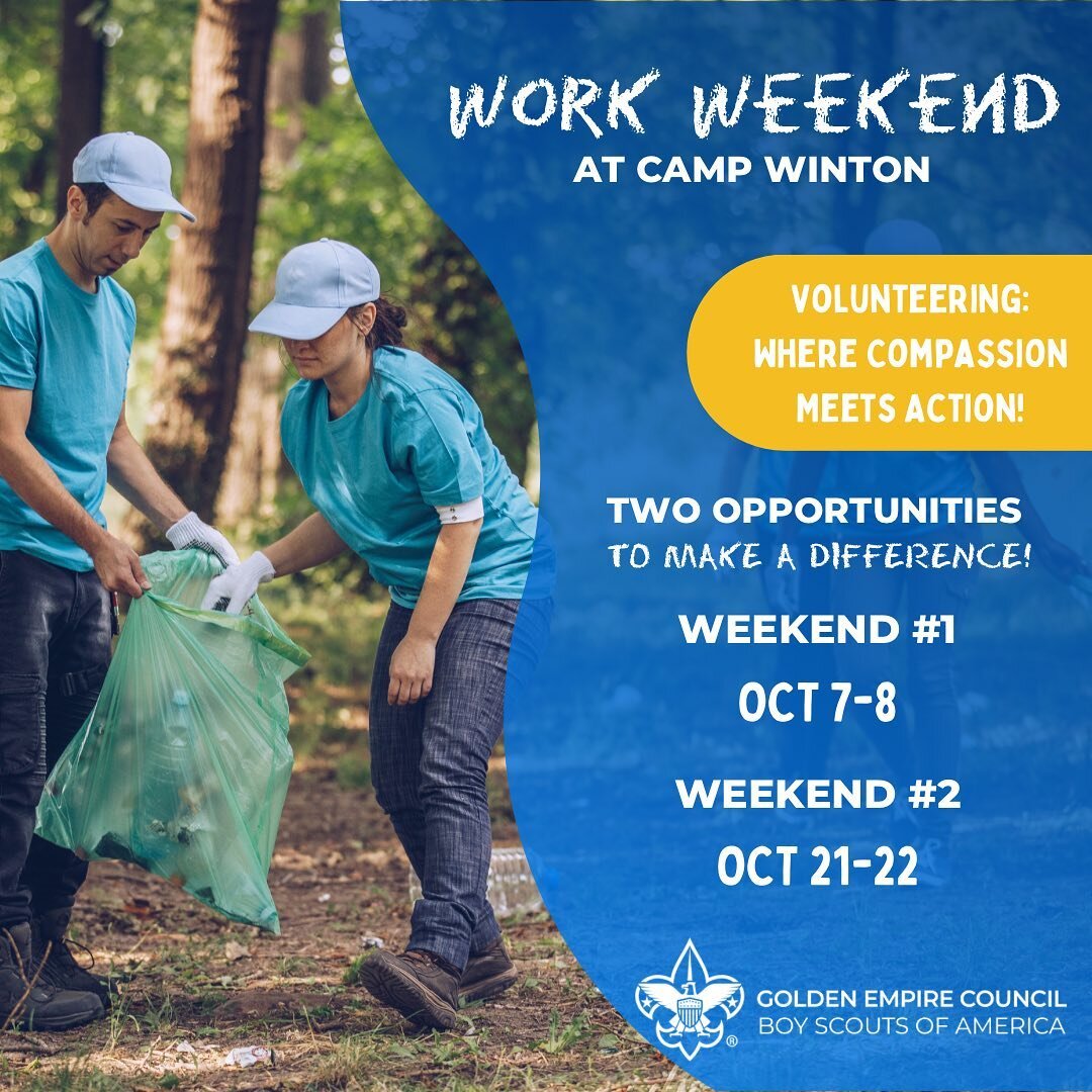 🌲🔨 Get ready for an adventure with a purpose! Camp Winton Work Weekend #1 is just around the corner, and we're calling all volunteers to join us !

🛠️ Bring your skills, your camping gear, and your enthusiasm to make a difference. Please note that